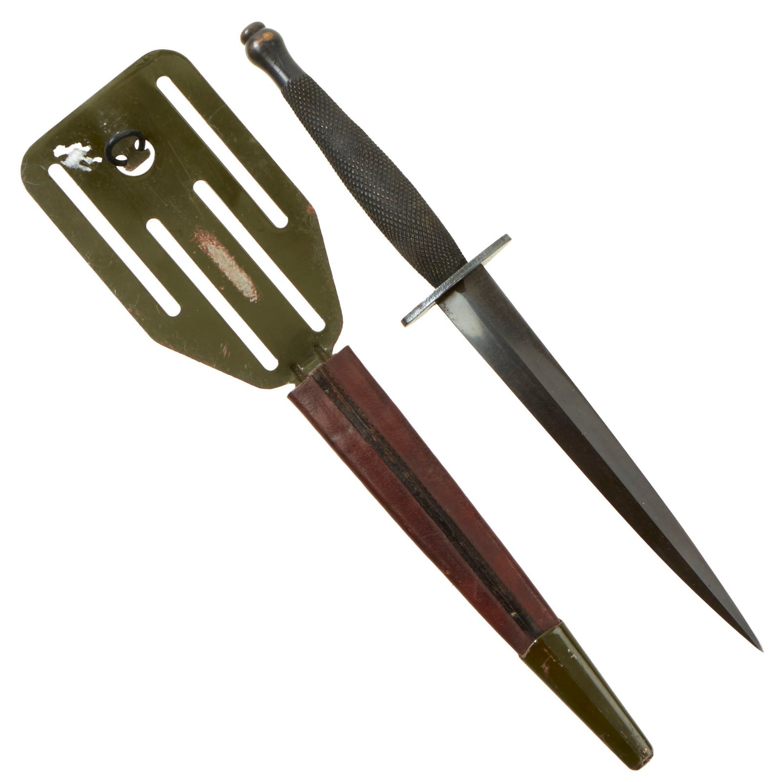 Buy Original U.S. WWII OSS Stiletto by Landers, Frary, and Clark LF&C with Pancake Flipper Scabbard | Original Firearms Antique For Sale