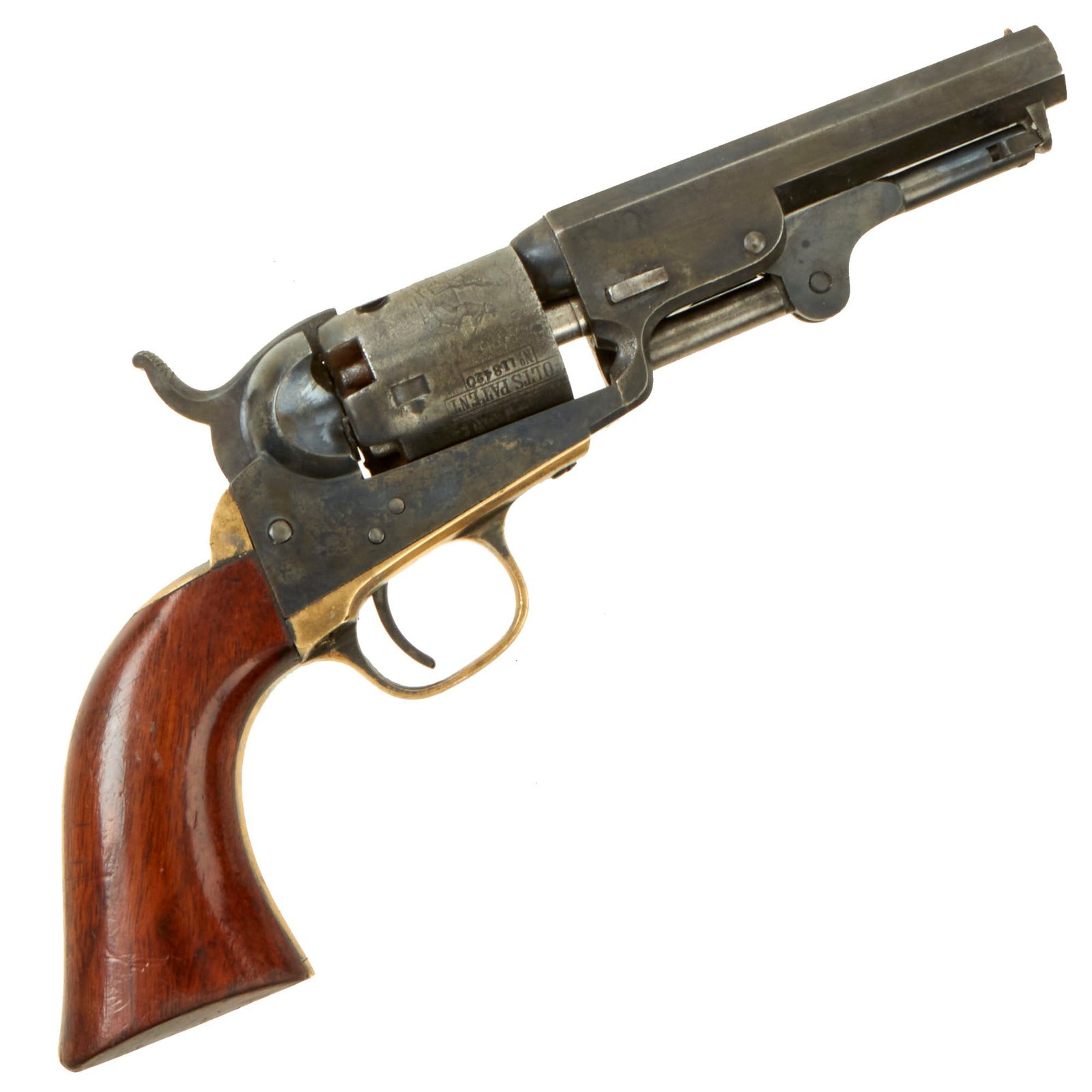 Buy Original Excellent U.S. Civil War Colt M1849 Pocket Percussion Revolver with 4" Barrel & Cylinder Scene made in 1856 - Matching Serial 118420 | Original Firearms Antique For Sale