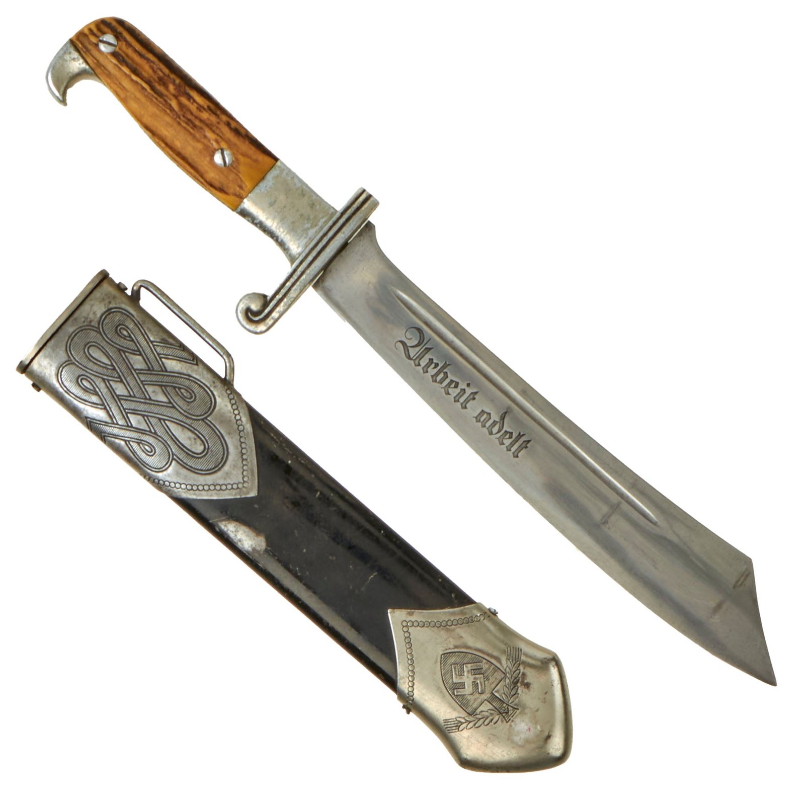 Buy Original German Pre-WWII RAD Labor Corps Enlisted Mans Hewer by "Siegfried" E. Pack & Söhne with Scabbard | Original Firearms Antique For Sale