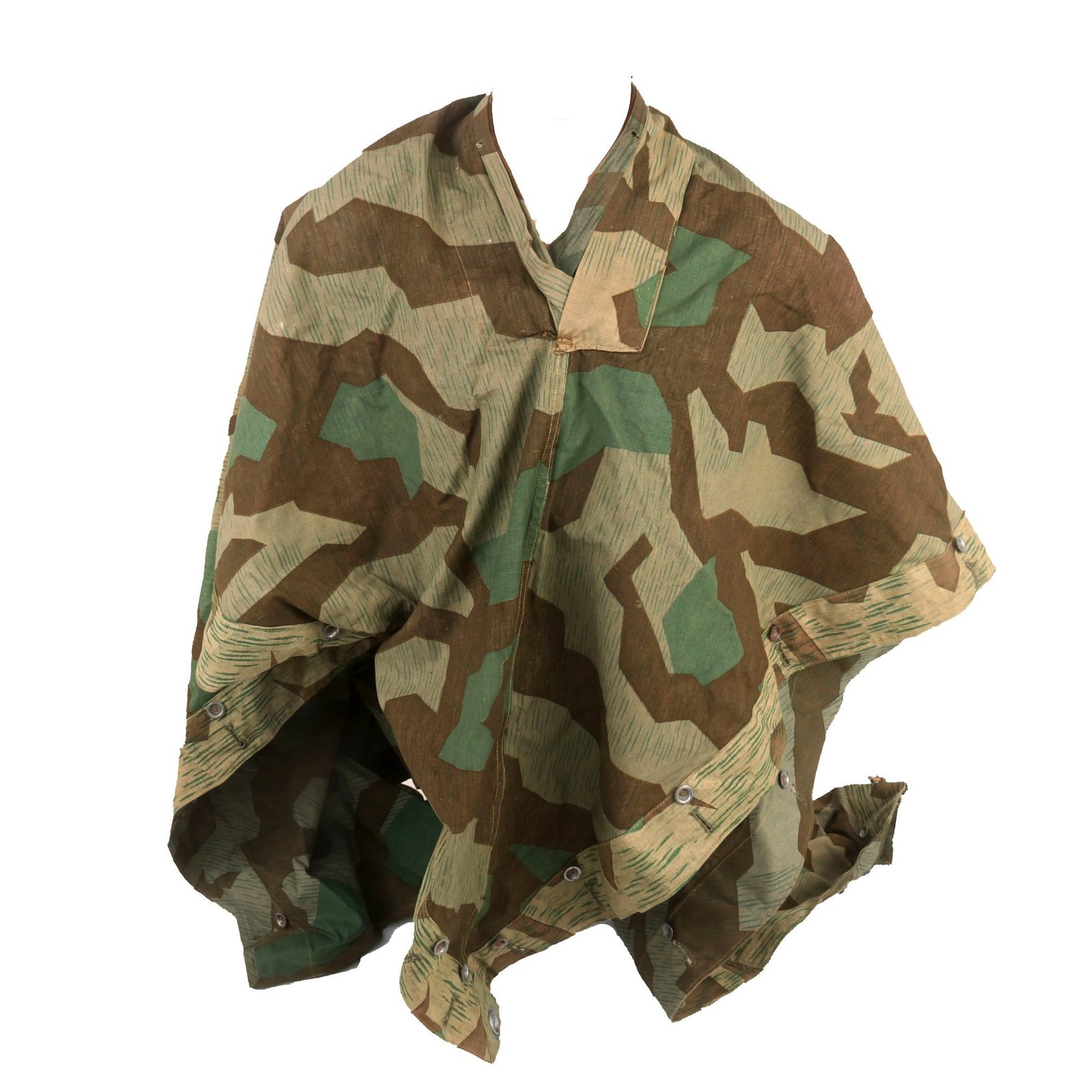 Buy Original German WWII Zeltbahn Tent Quarter & Poncho in Splinter Pattern Reversible Camouflage with RBNr. Number - Dated 1945 | Original Firearms Antique For Sale