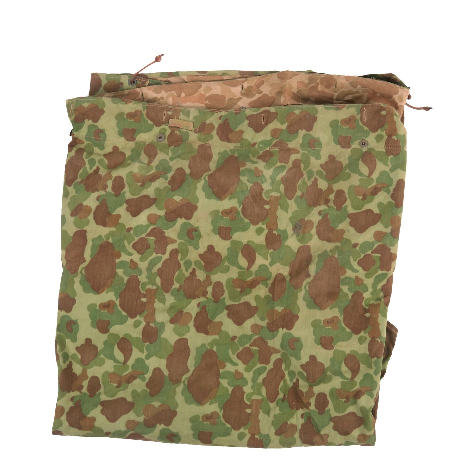 Buy Original U.S. WWII USMC 1945 Dated Shelter Half Poncho by Powers & Co with Period Repairs - Reversible Camouflage | Original Firearms Antique For Sale
