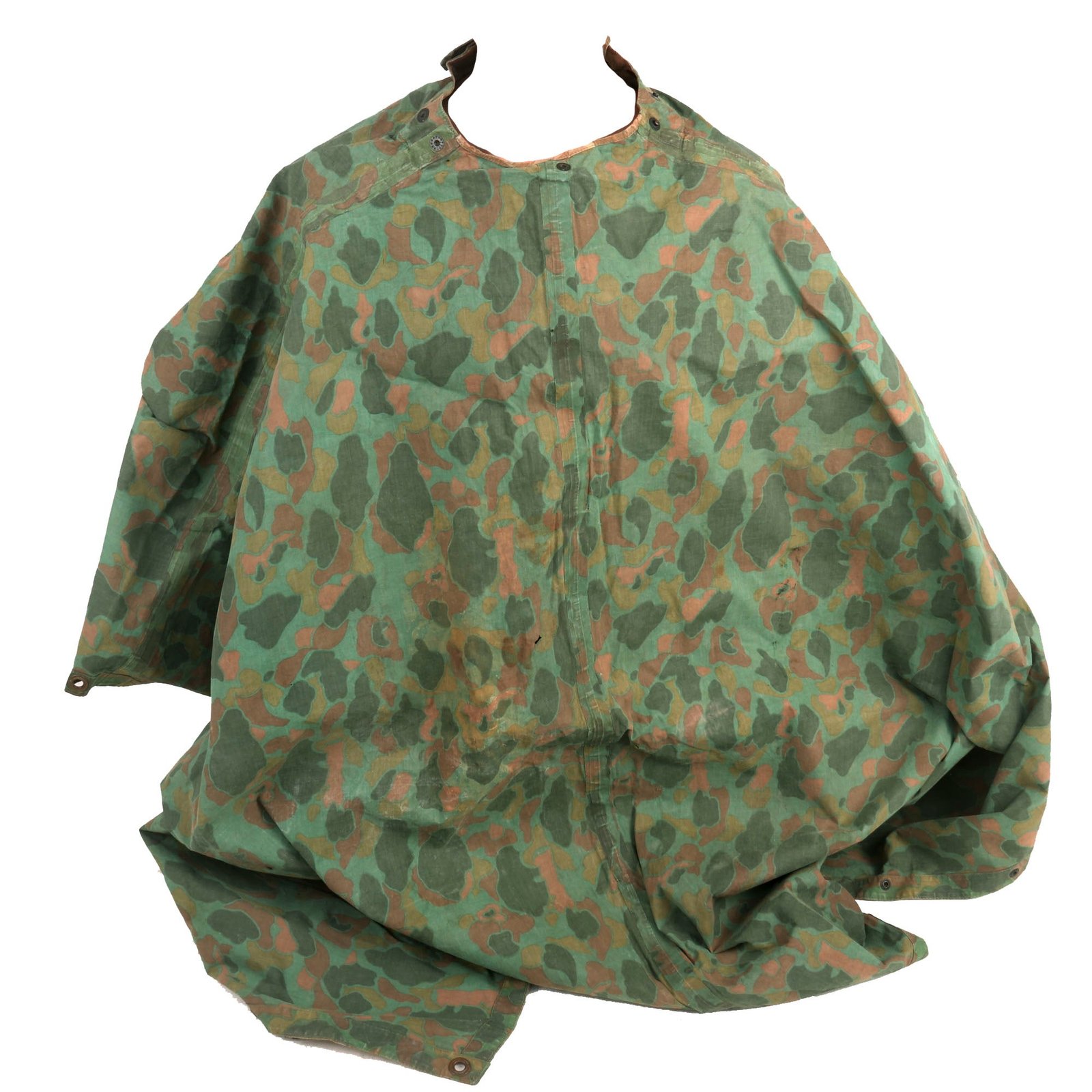 Buy Original U.S. WWII USMC “M-1942 Reversible Spot Pattern” Camouflage Rain Poncho | Original Firearms Antique For Sale