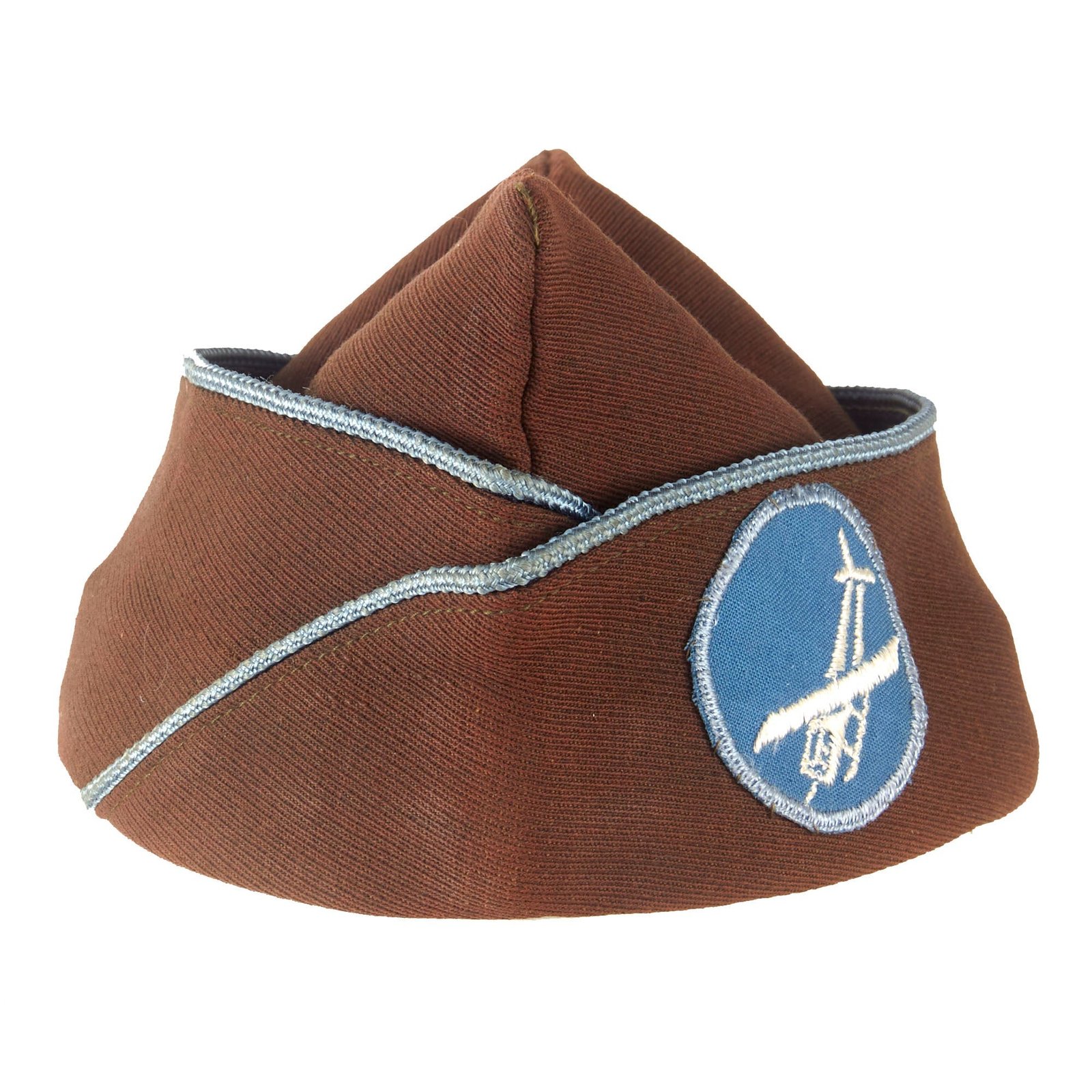 Original U.S. WWII Airborne Enlisted Garrison Cap with Infantry Piping & Glider Patch - Size 7