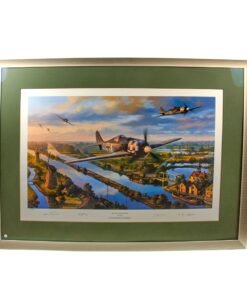 Original Signed Limited Edition Print: Framed “The Day of the Fighters” by Nicolas Trudgian Signed by Three Legendary Aces Who Flew the Fw190 - 477/1000 - 29 ⅛ x 39 ⅞”