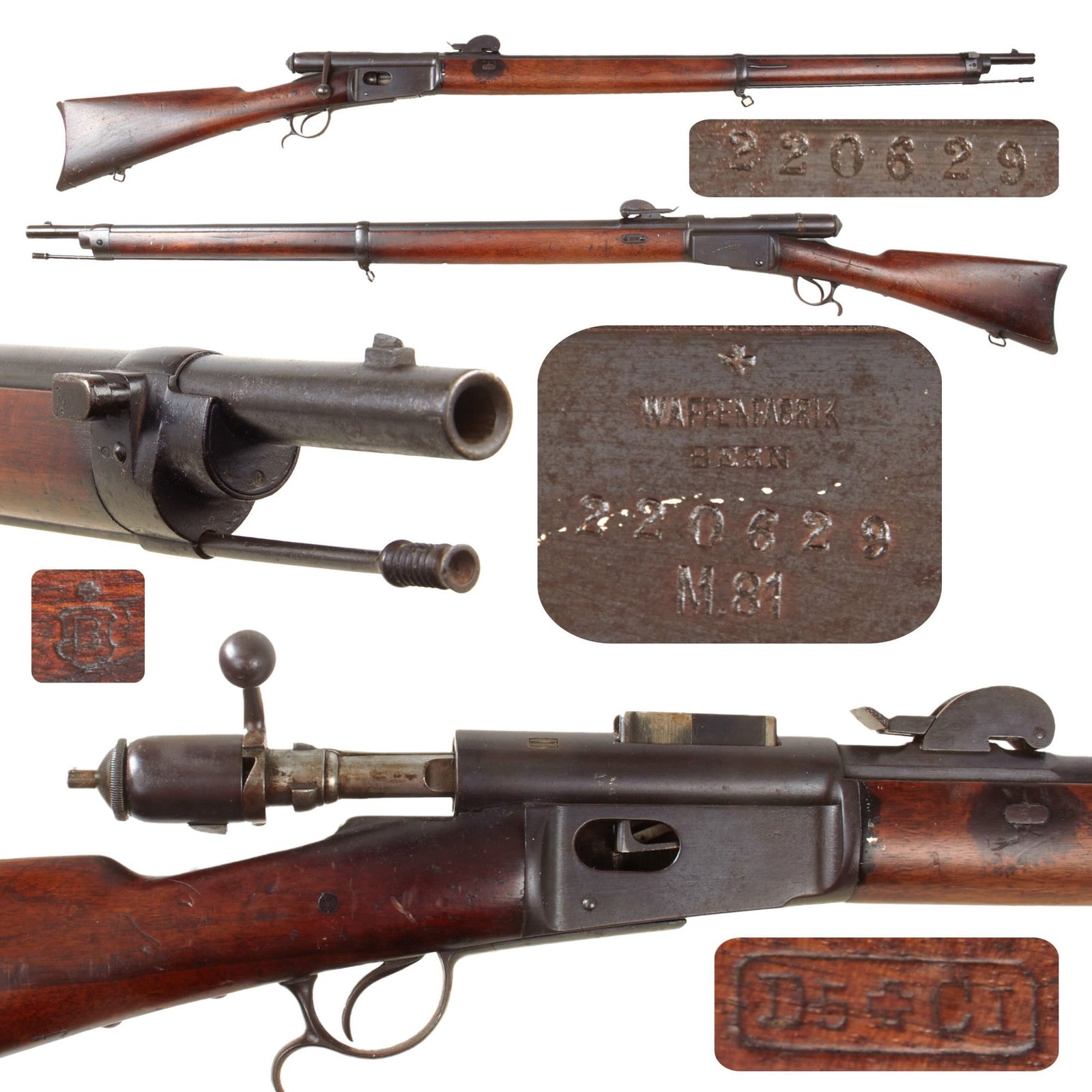 Original Swiss Vetterli Repetiergewehr M1881 Magazine Infantry Rifle Serial 220629 by Waffenfabrik Bern - 10.35 x 47mm
