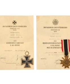 Buy Original German WWII EKII and KvKII with Documents Named to Obergefreiter Walter Präg of Panzer Pioneer Battalion 79 - 4th Panzer Division | Original Firearms Antique For Sale