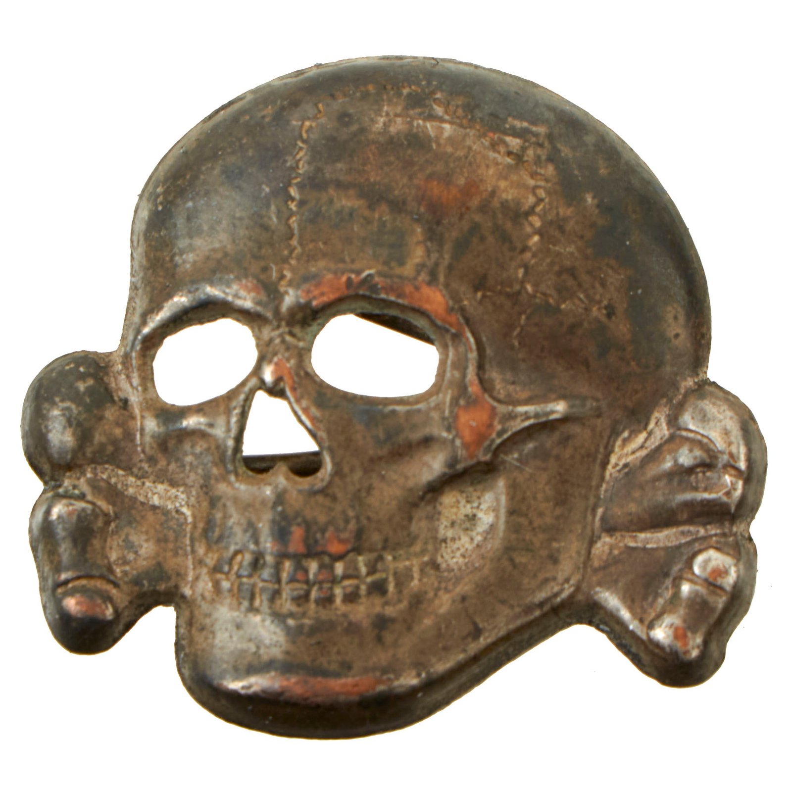 Buy Original Rare German WWII SS Totenkopf Skull Badge for Visor Caps by Deschler & Sohn - Schutzstaffel | Original Firearms Antique For Sale