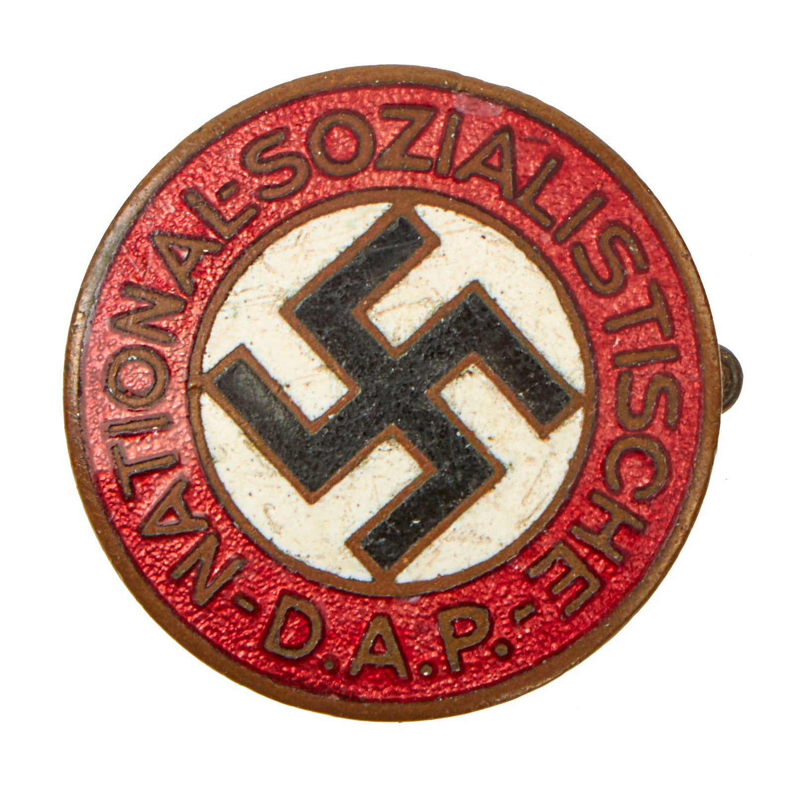 Buy Original German WWII NSDAP Party Enamel Membership Badge Pin - Ges. Gesch. Marked | Original Firearms Antique For Sale