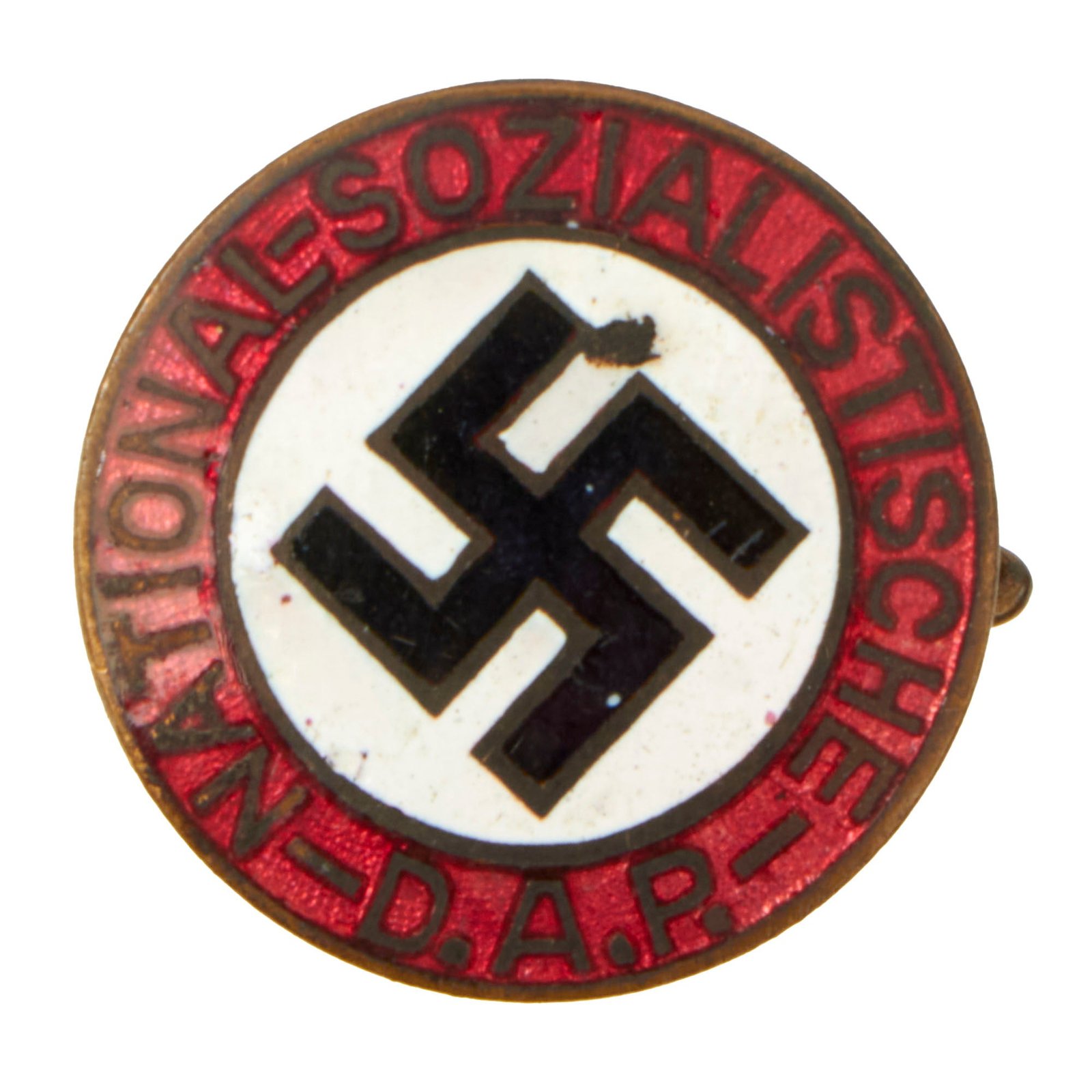 Buy Original German WWII Early NSDAP Party Enamel Membership Badge Pin - Ges. Gesch. Marked | Original Firearms Antique For Sale