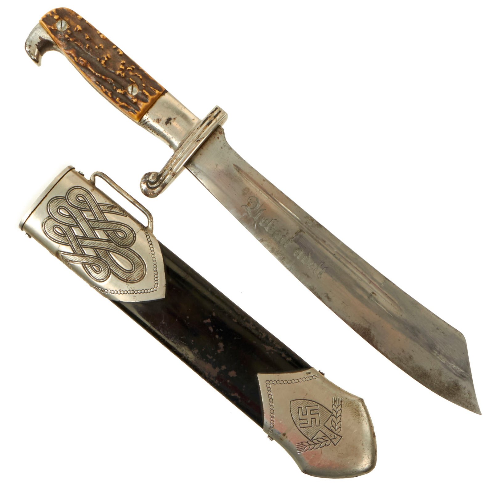 Buy Original German Pre-WWII USGI Inscribed RAD Labor Corps Enlisted Mans Hewer by Carl Julius Krebs with Scabbard | Original Firearms Antique For Sale
