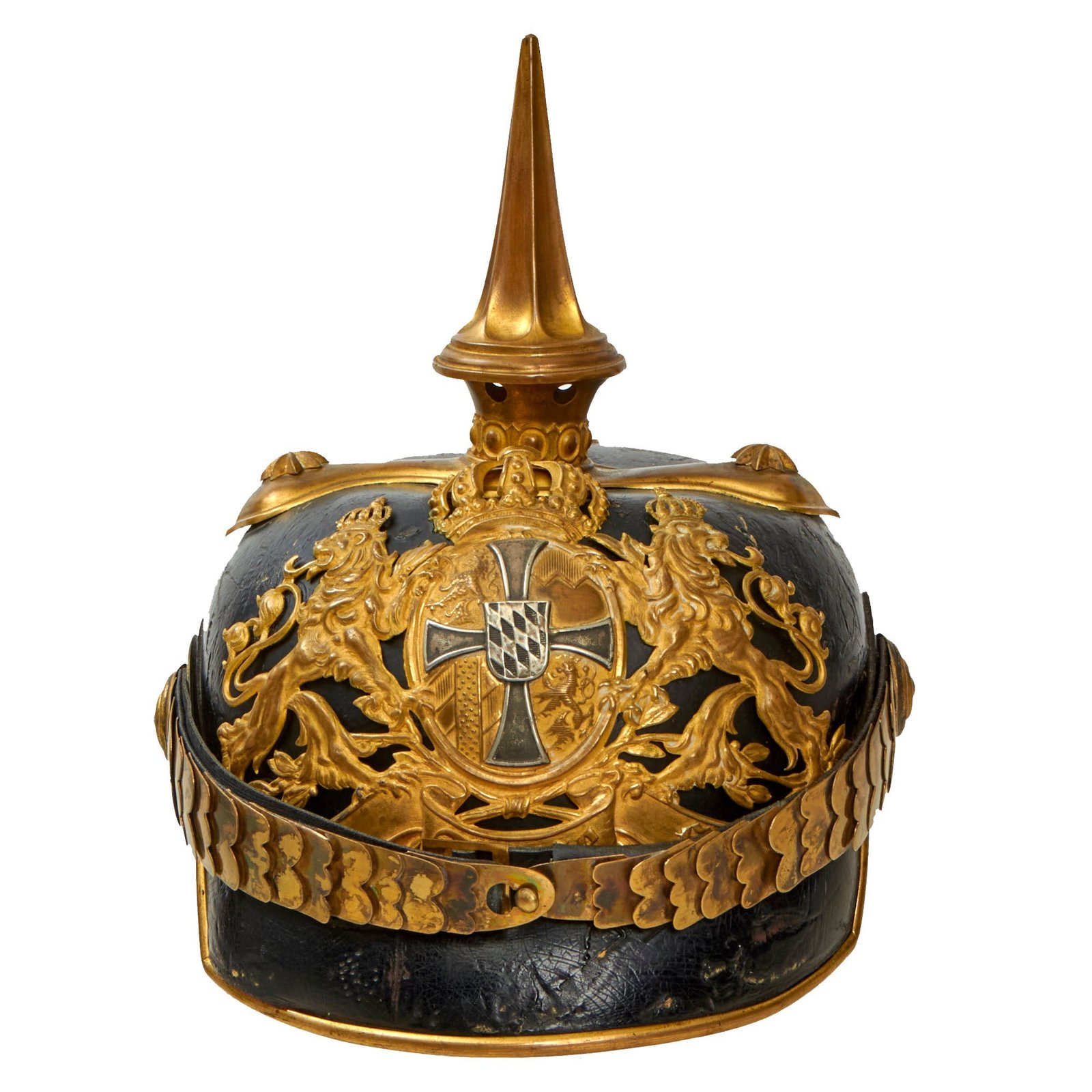 Buy Original German WWI Bavarian M1886/1914 Infantry Officer Pickelhaube Spiked Helmet | Original Firearms Antique For Sale