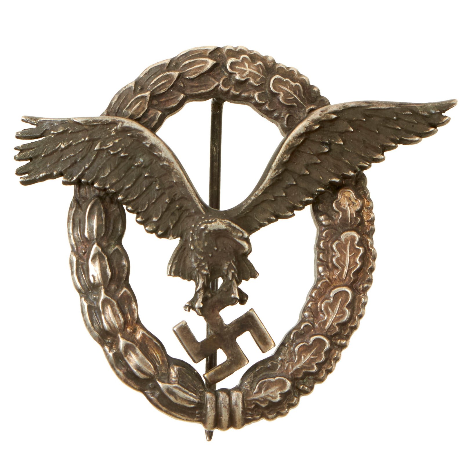 Buy Original German WWII Early Tombak Luftwaffe Pilot's Badge by C.E. Juncker Berlin - Flugzeugführerabzeichen | Original Firearms Antique For Sale