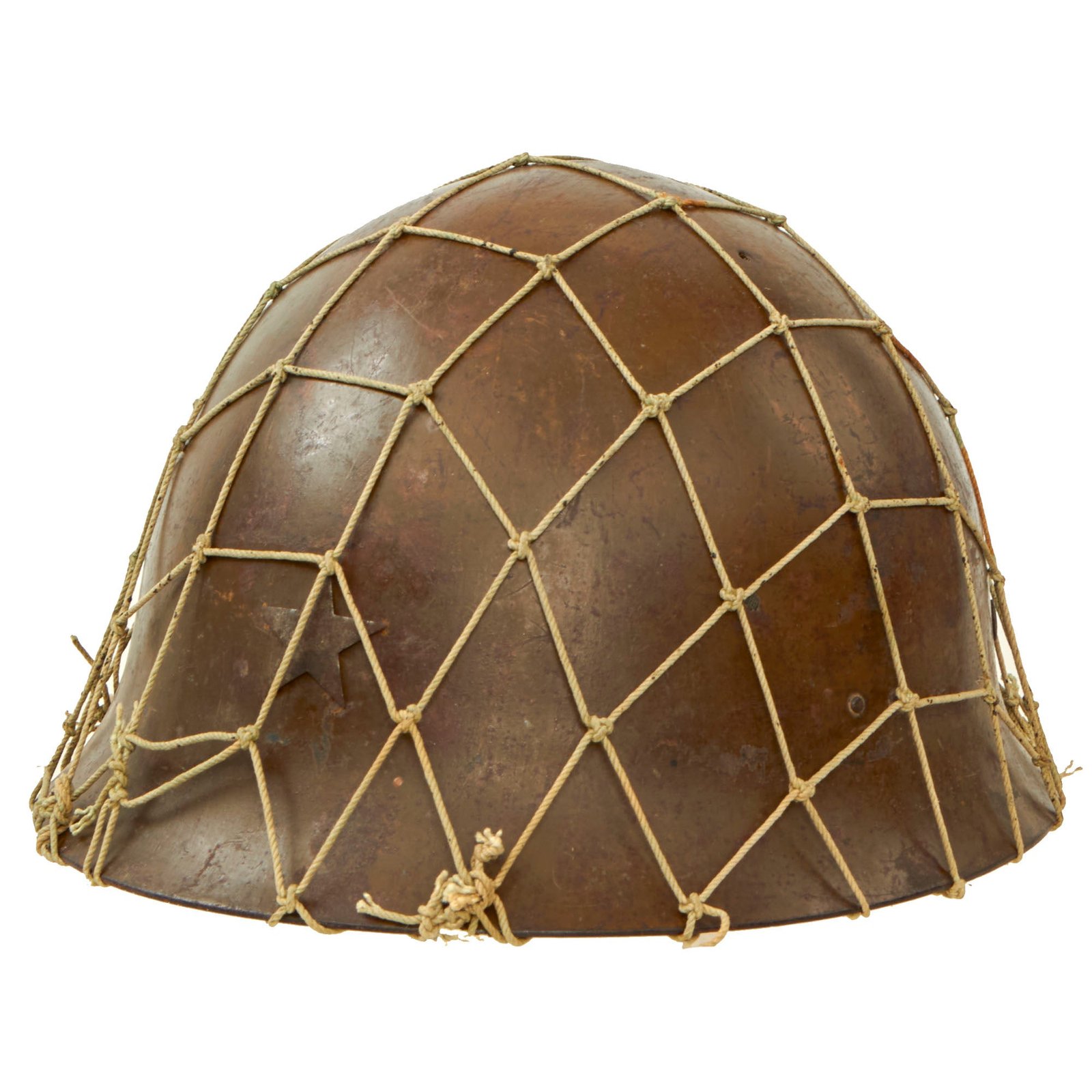 Buy Original Japanese WWII Netted Type 92 Tetsubo Army Combat Helmet with Partial Liner and Chinstrap | Original Firearms Antique For Sale