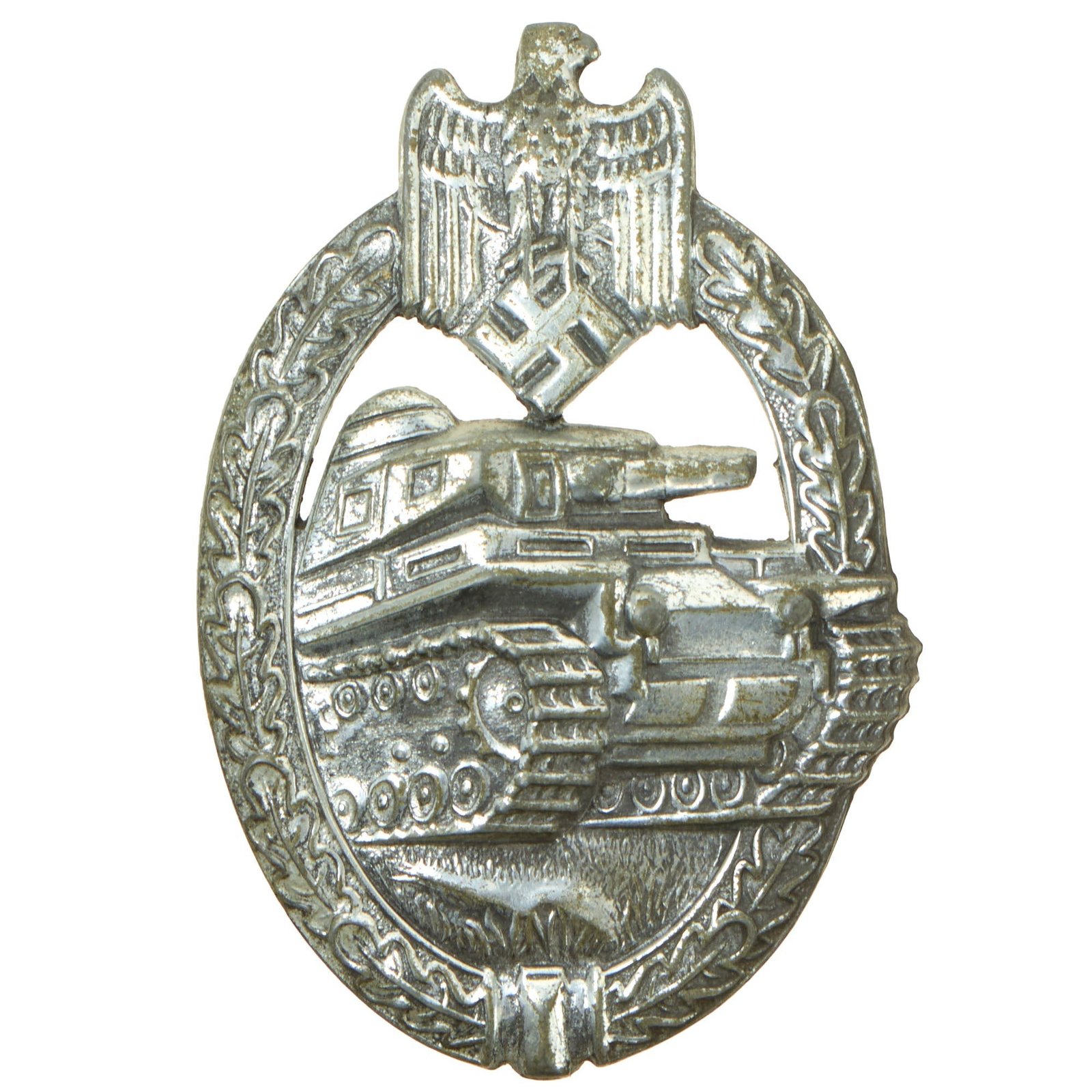 Buy Original German WWII Silver Grade Panzer Assault Tank Badge by Rudolf Karneth of Gablonz | Original Firearms Antique For Sale