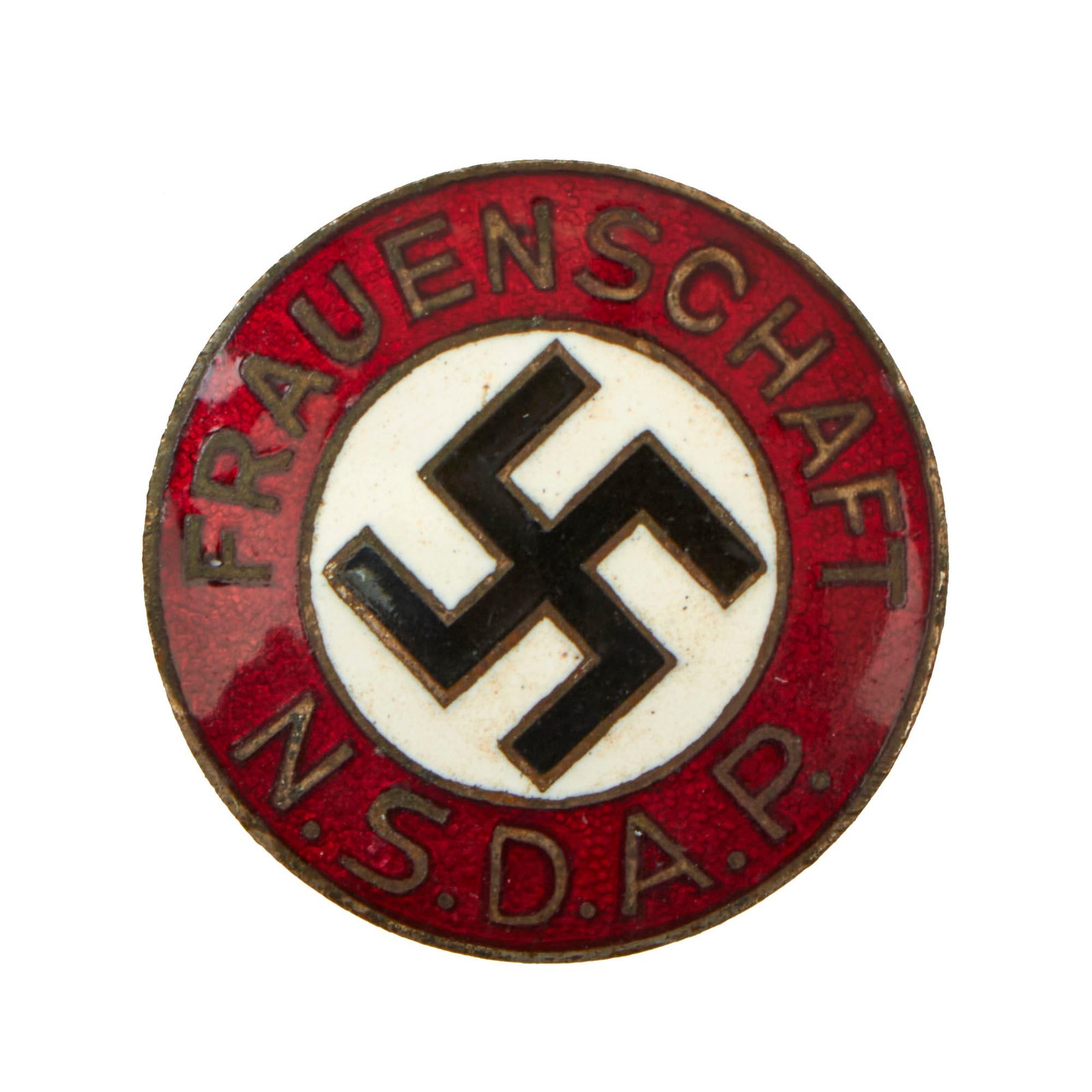 Buy Original German NSDAP Women's League Enamel Membership Badge Pin - NS-Frauenschaft | Original Firearms Antique For Sale