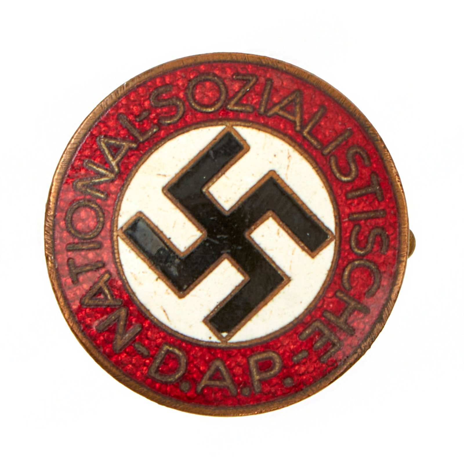Buy Original German WWII NSDAP Party Enamel Membership Badge Pin by Rudolf Reiling of Pforzheim - RZM M1/25 | Original Firearms Antique For Sale