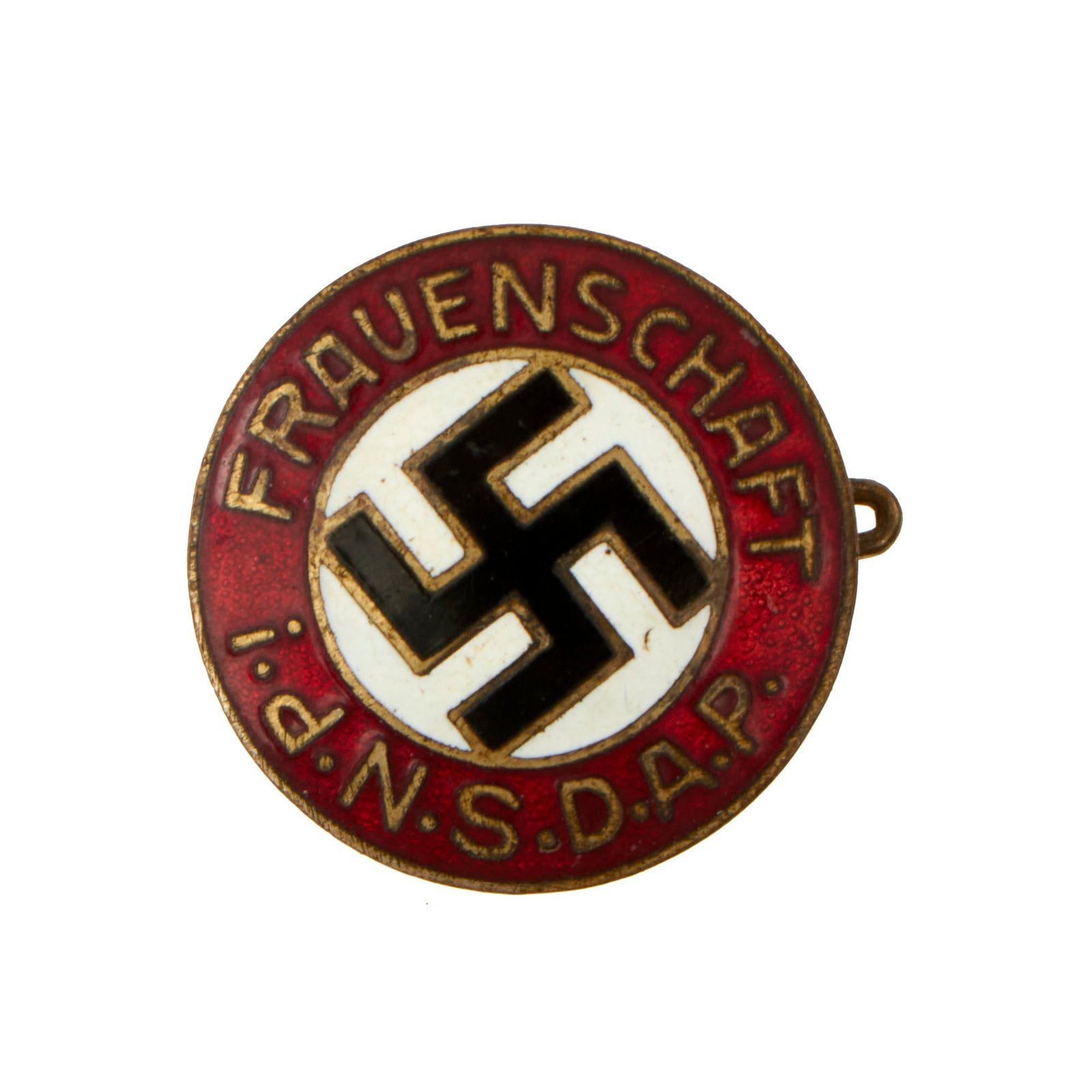 Buy Original German NSDAP Women's League Enamel Membership Badge Pin - NS-Frauenschaft | Original Firearms Antique For Sale