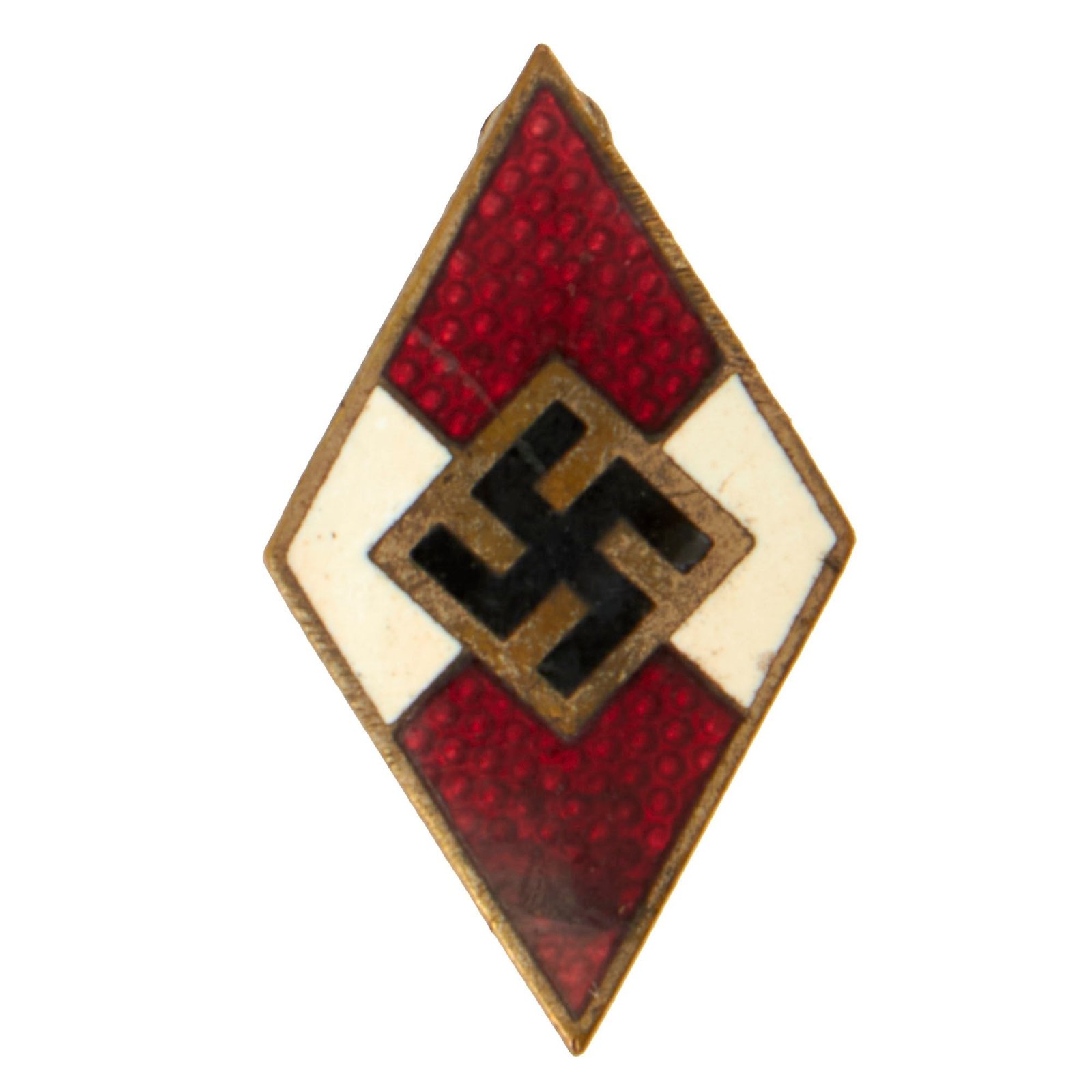 Buy Original German WWII HJ Enamel Cap Badge by Eugen Schmidhäussler of Pforzheim - RZM M1/128 | Original Firearms Antique For Sale