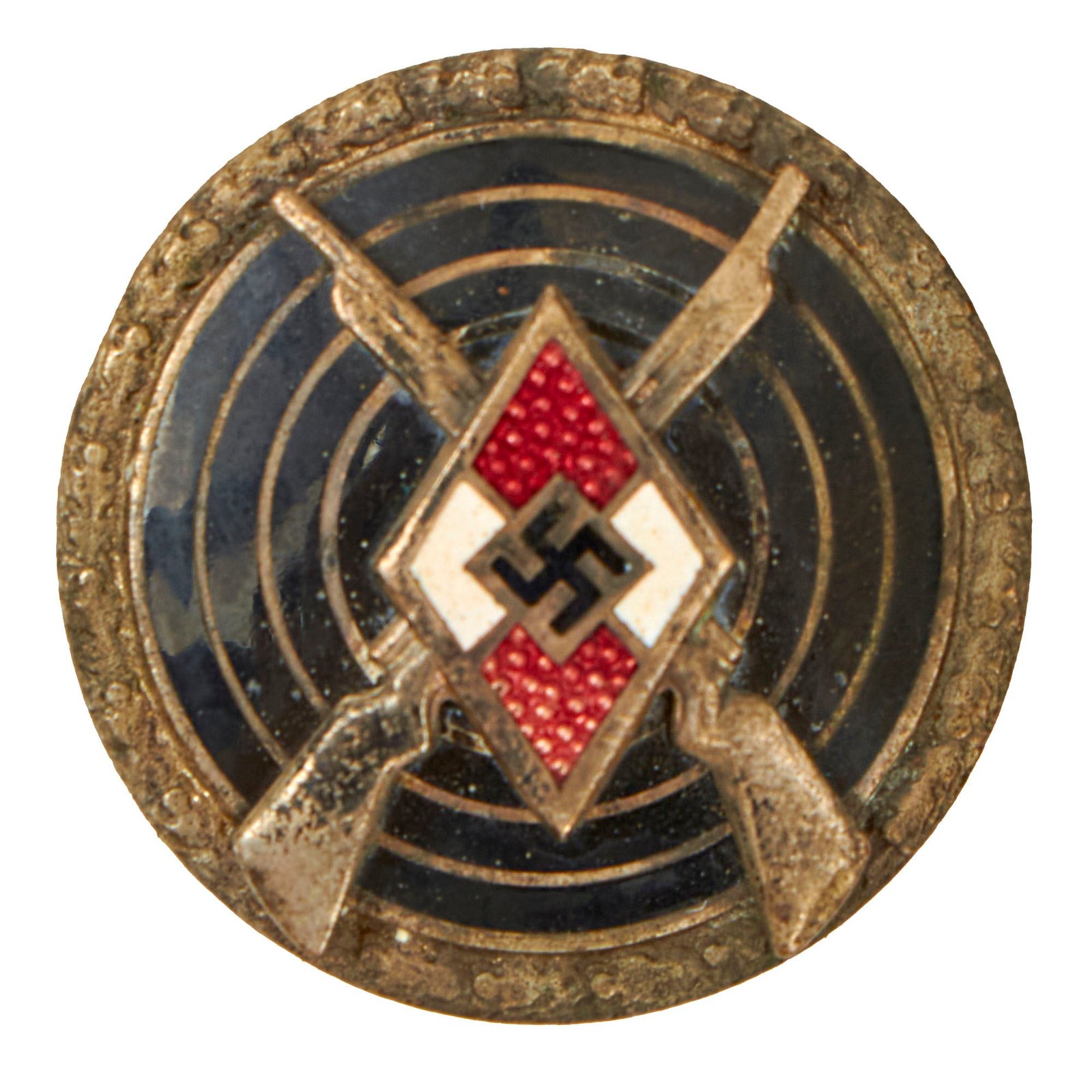 Buy Original German WWII HJ Youth Shooting Proficiency Sharpshooter's Badge by Matthias Oechsler & Söhne of Ansbach - RZM M1/14 | Original Firearms Antique For Sale