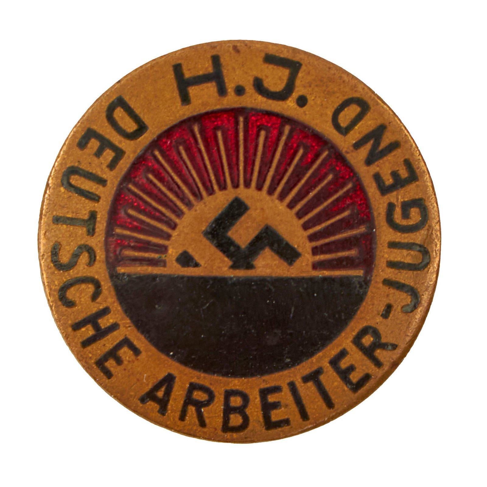 Buy Original German WWII HJ National Youth Association First Pattern Enamel Membership Badge | Original Firearms Antique For Sale