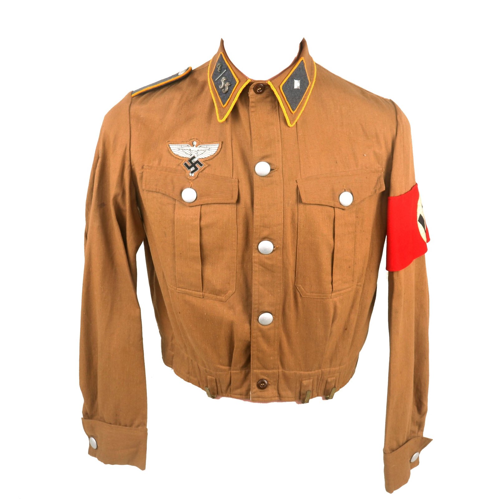 Buy Original WWII German NSFK National Socialist Flying Corps Scharführer NCO Brown Shirt Tunic | Original Firearms Antique For Sale