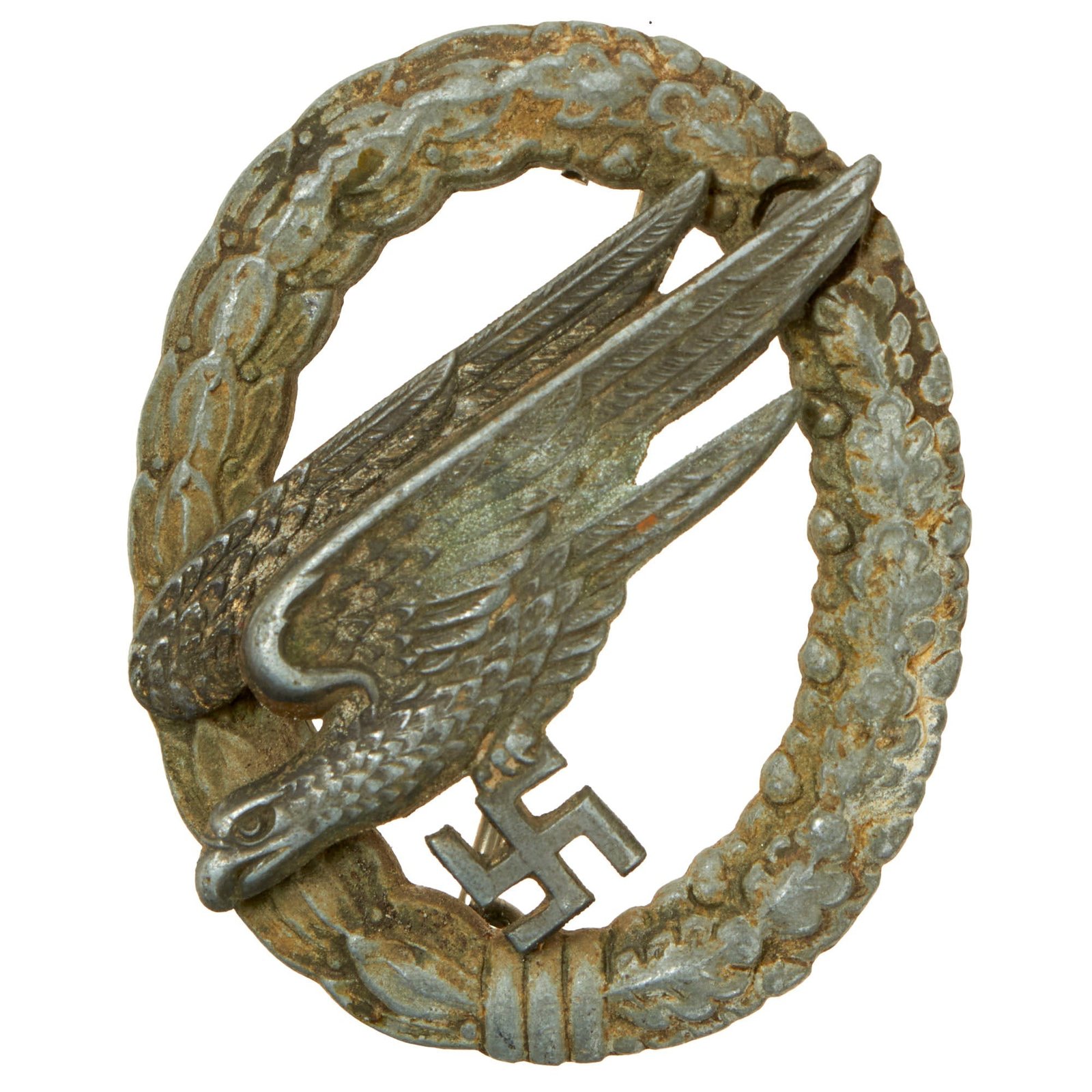 Buy Original German WWII Luftwaffe Paratrooper Fallschirmjäger Badge Named to WERLAND - Parachutist Badge | Original Firearms Antique For Sale