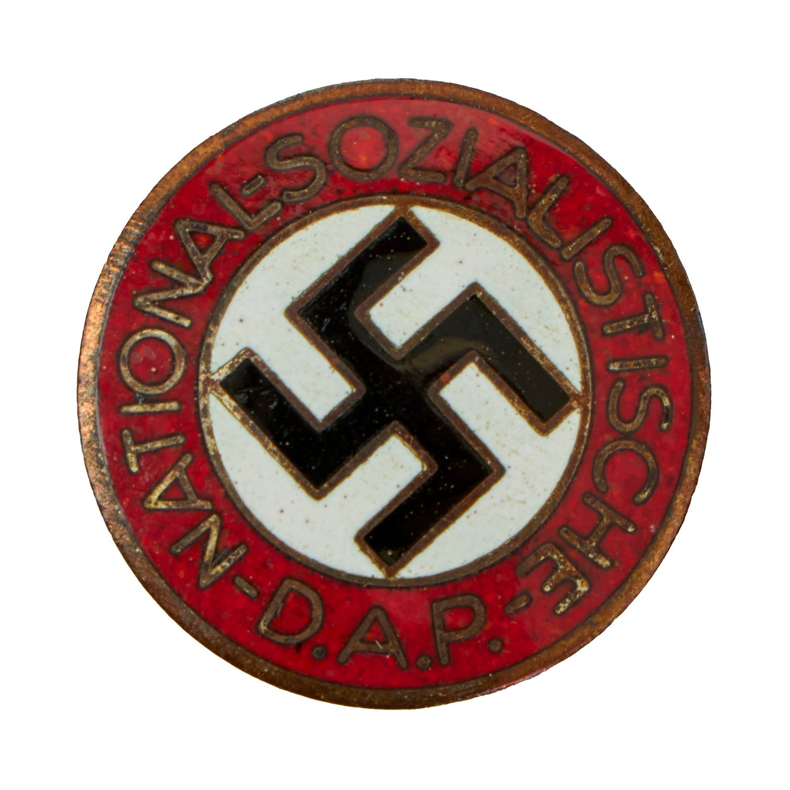 Buy Original German NSDAP Party Enamel Buttonhole Membership Badge by Hermann Aurich - RZM M1/105 | Original Firearms Antique For Sale