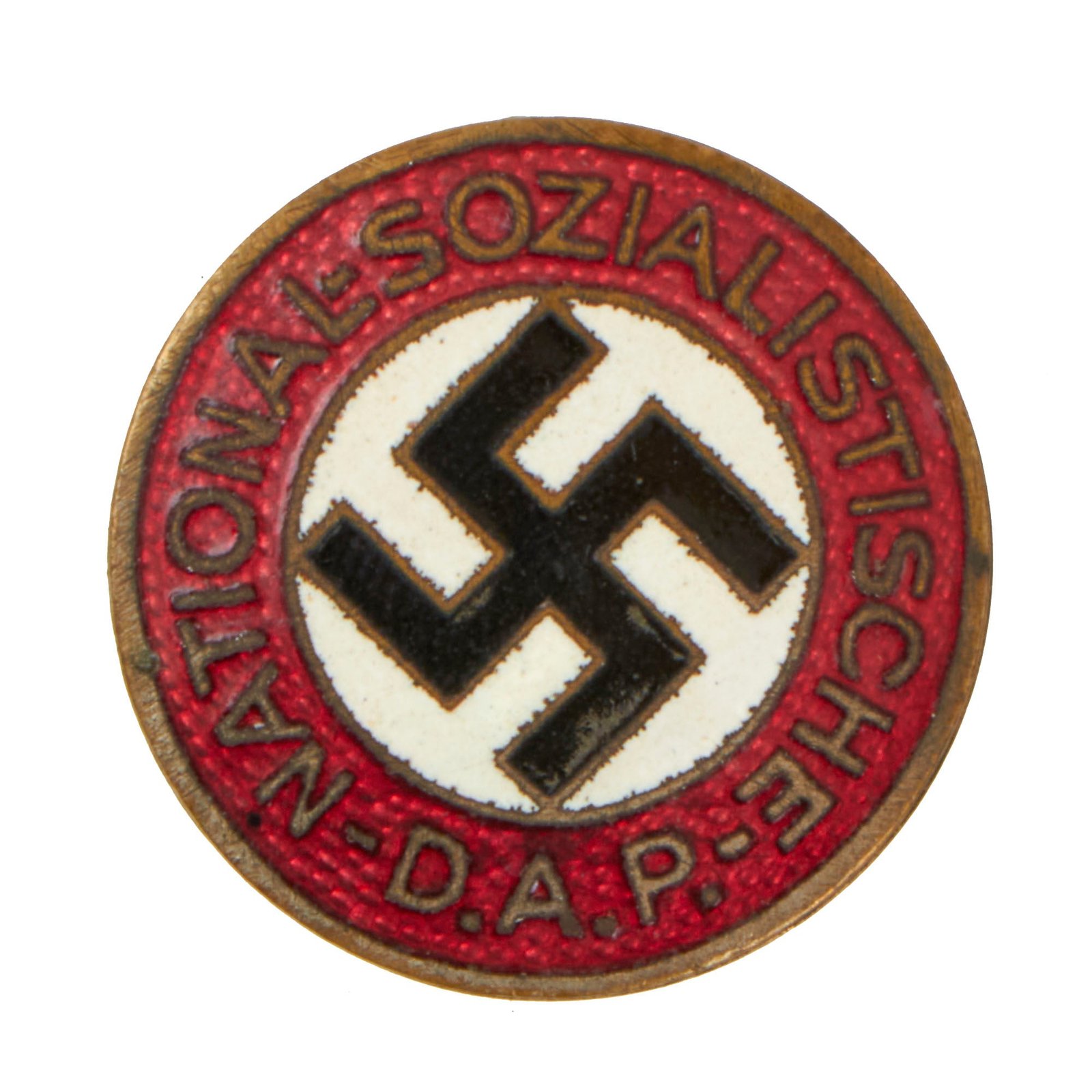 Buy Original German WWII Early NSDAP Party Enamel Membership Badge Pin - Ges. Gesch. Marked | Original Firearms Antique For Sale