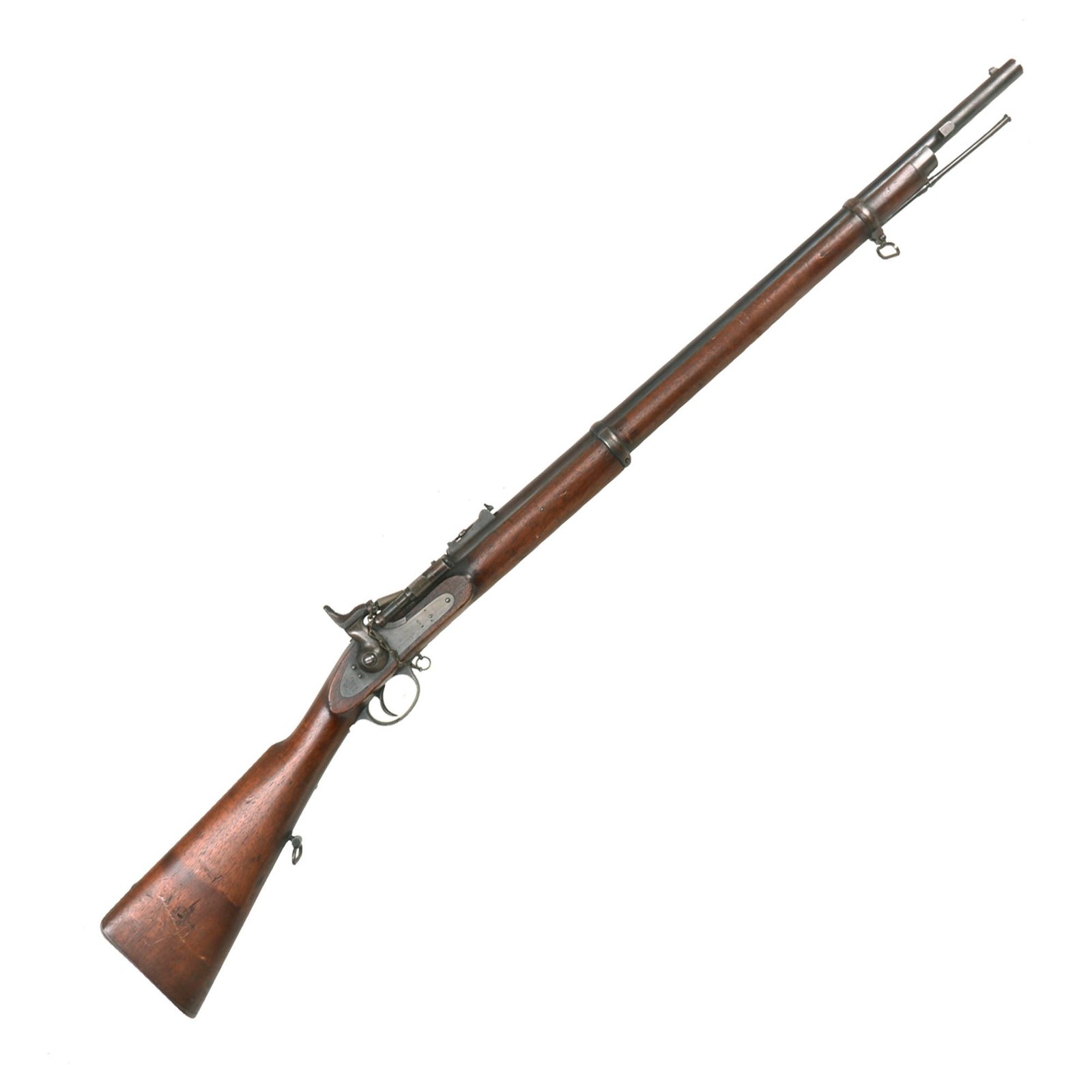 Buy Original British P-1861 Enfield Two Band Short Rifle Converted to P-1866 Snider Mk.I* with Chained Firing Pin Protector - Dated 1862 | Original Firearms Antique For Sale