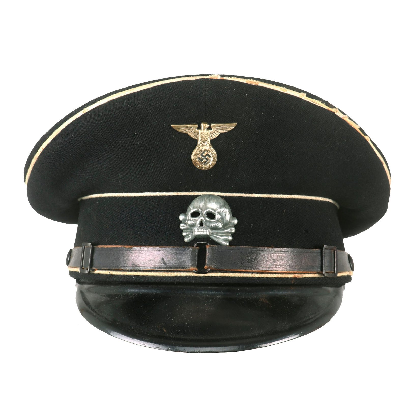 Buy Original German WWII Early Allgemeine SS EM/NCO Tuchmütze Visor Cap with RZM Tag - Size 57 ½ | Original Firearms Antique For Sale