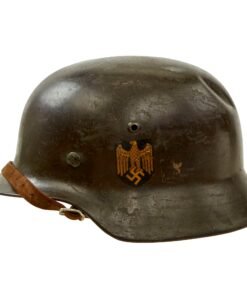 Buy Original Rare German WWII Army Heer M35 Double Decal Helmet with 1939 Dated 58cm Liner & Chinstrap - Stamped SE66 | Original Firearms Antique For Sale