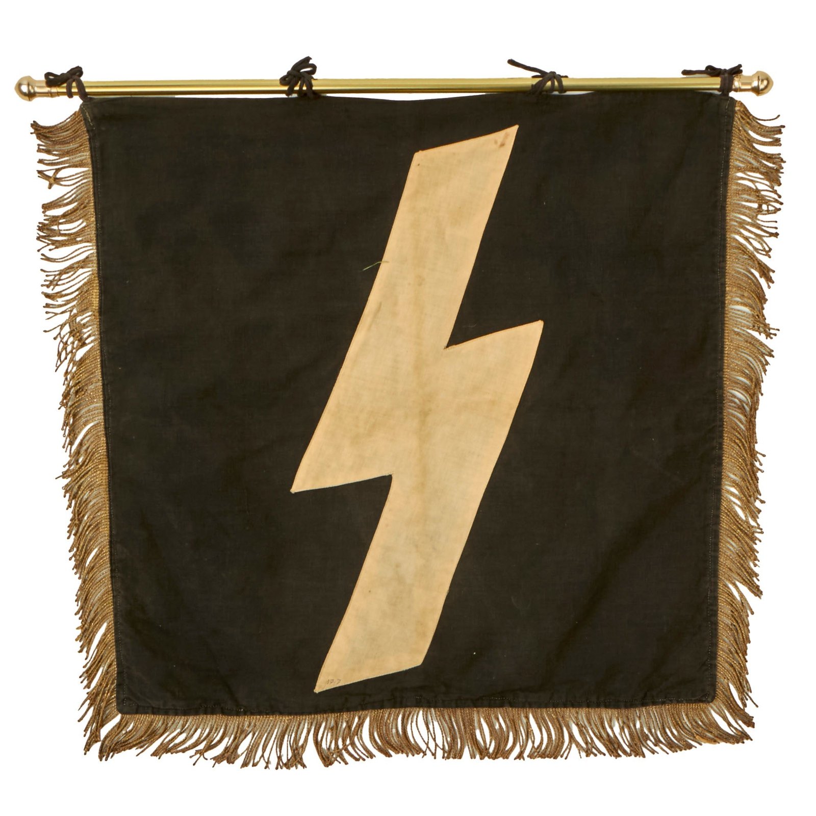 Buy Original German WWII DJ Deutsches Jungvolk German Youth Organization Fringed Trumpet Banner - 19" x 19 ½" | Original Firearms Antique For Sale
