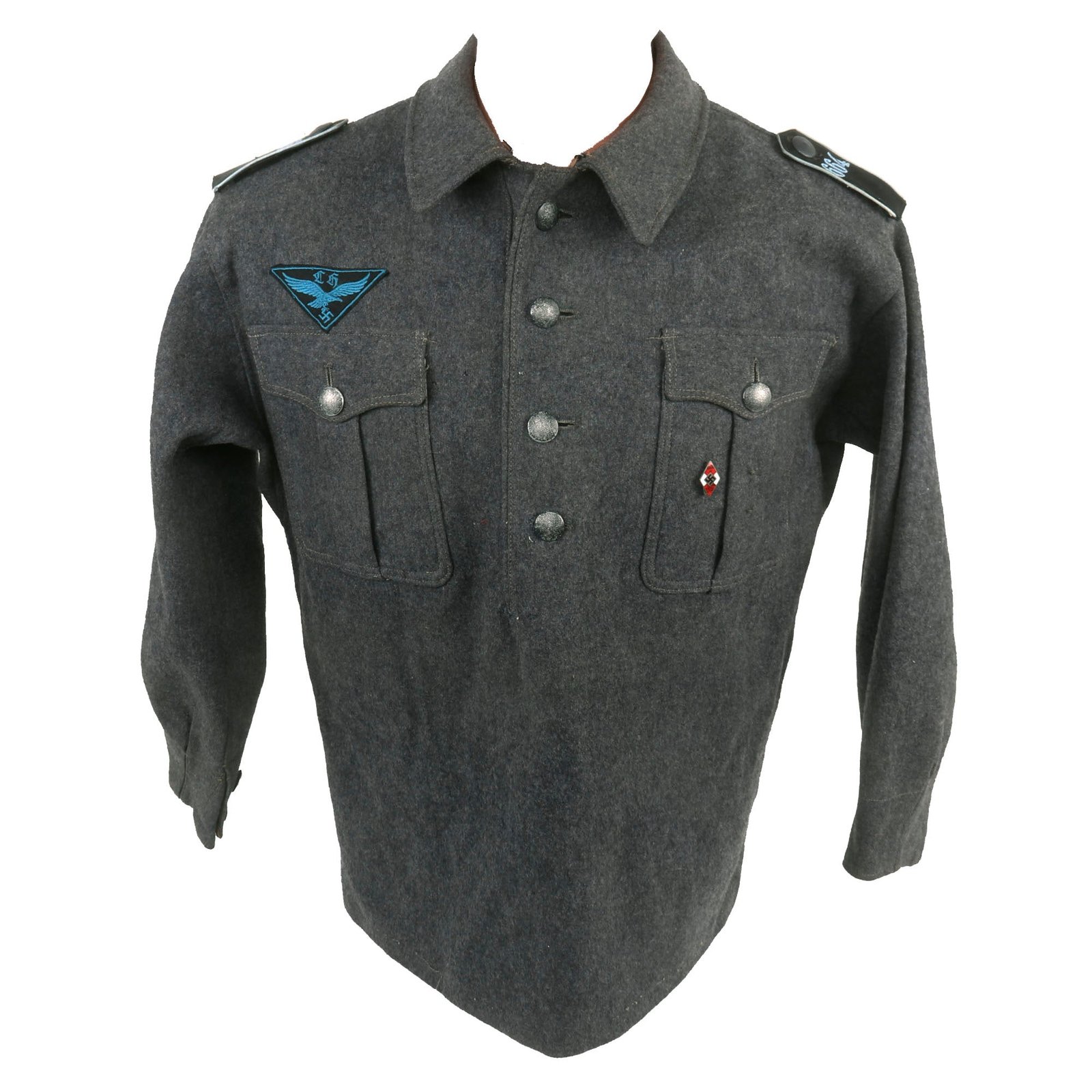 Buy Original German WWII HJ National Youth Organization Flyer-HJ Luftwaffe Flak Helper Pullover Tunic - Bann 664 | Original Firearms Antique For Sale