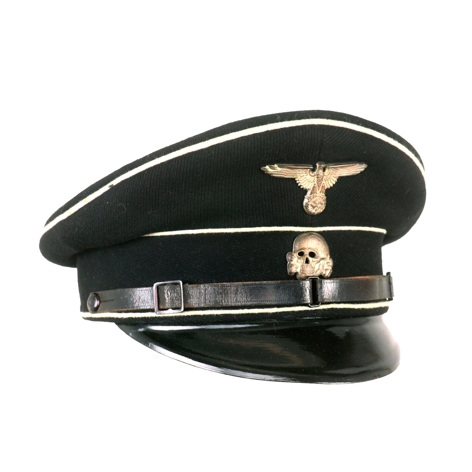 Buy Original German WWII Early Allgemeine SS EM/NCO Tuchmütze Visor Cap with RZM Tag - Size 58 | Original Firearms Antique For Sale