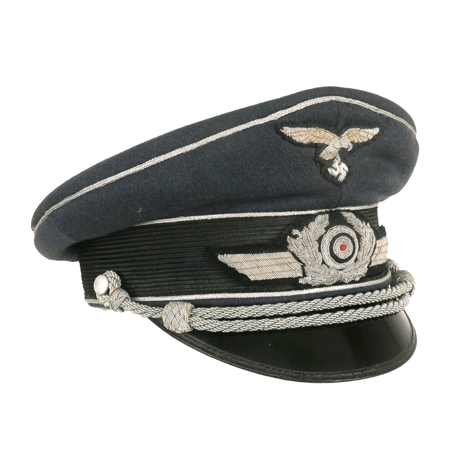 Buy Original German WWII Luftwaffe Officer Schirmmütze Visor Crush Cap with Bullion Insignia | Original Firearms Antique For Sale
