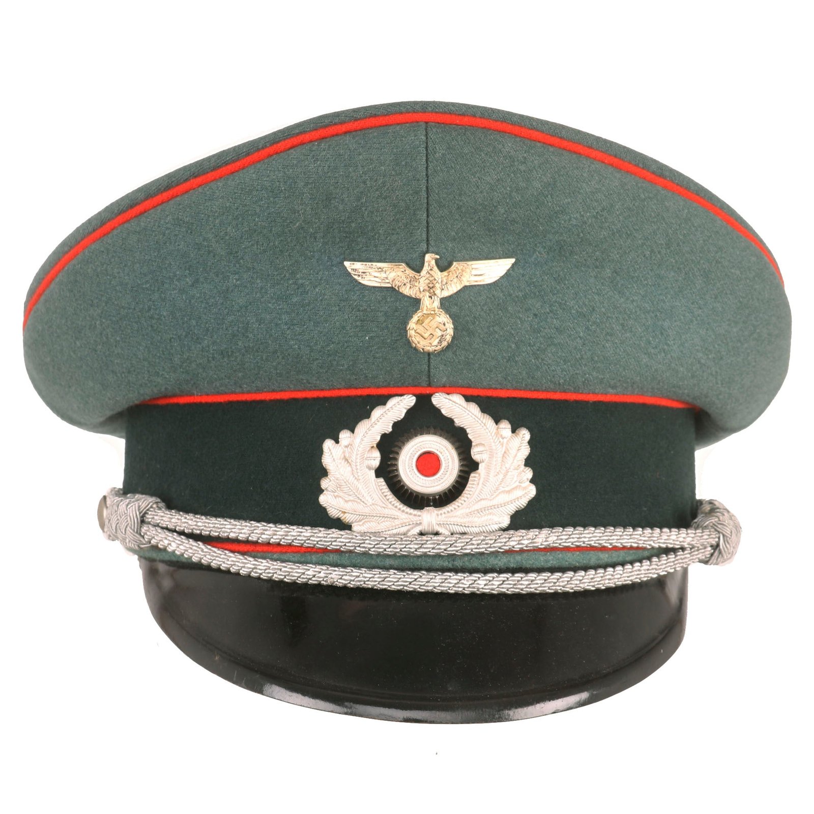 Buy Original German WWII Early Heer Army Artillery Officer Schirmmütze Visor Cap by J.A. Hierteis Söhne - Excellent Condition | Original Firearms Antique For Sale