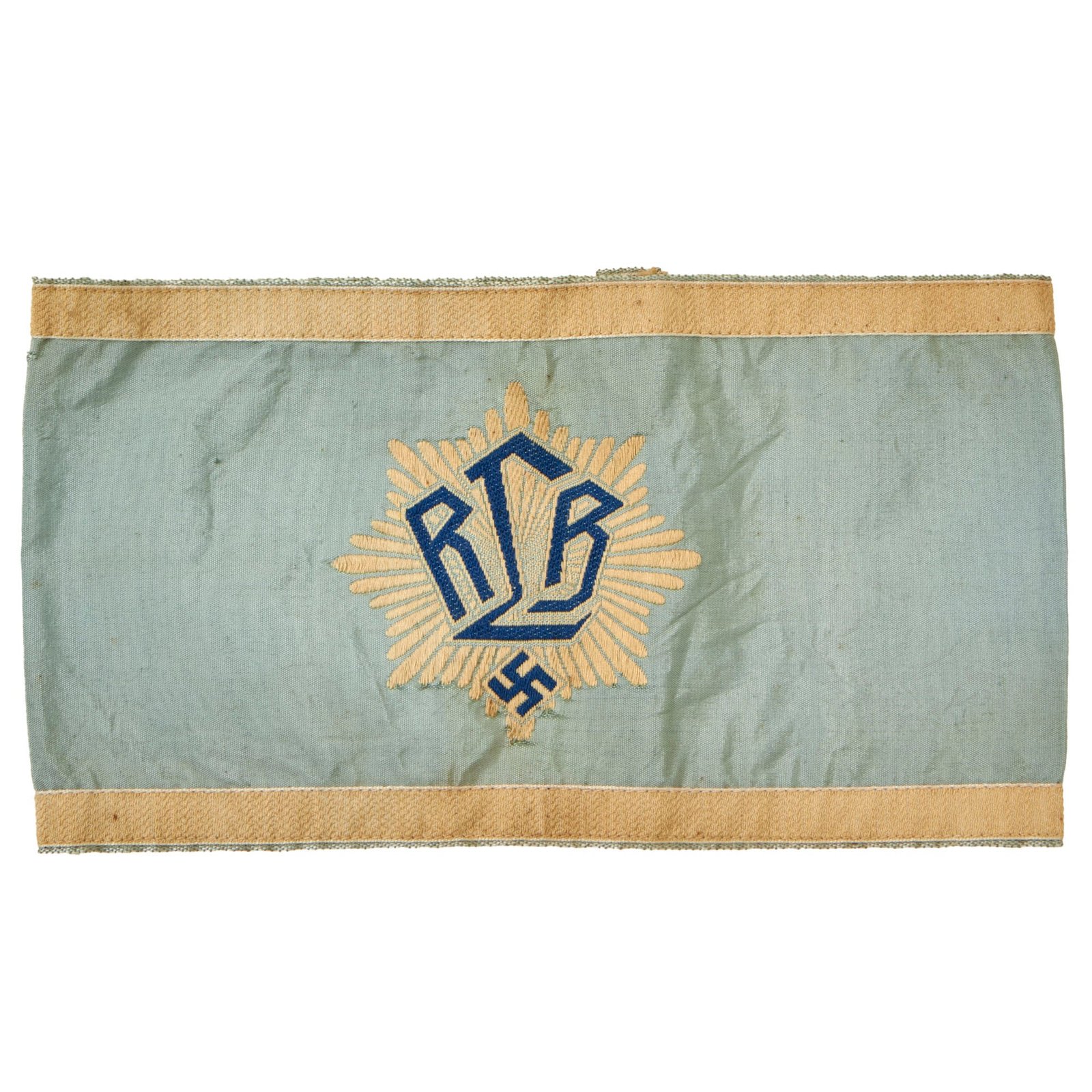 Buy Original German WWII 1st Pattern RLB Air Aid Protection Leader BeVo Embroidered Armband | Original Firearms Antique For Sale