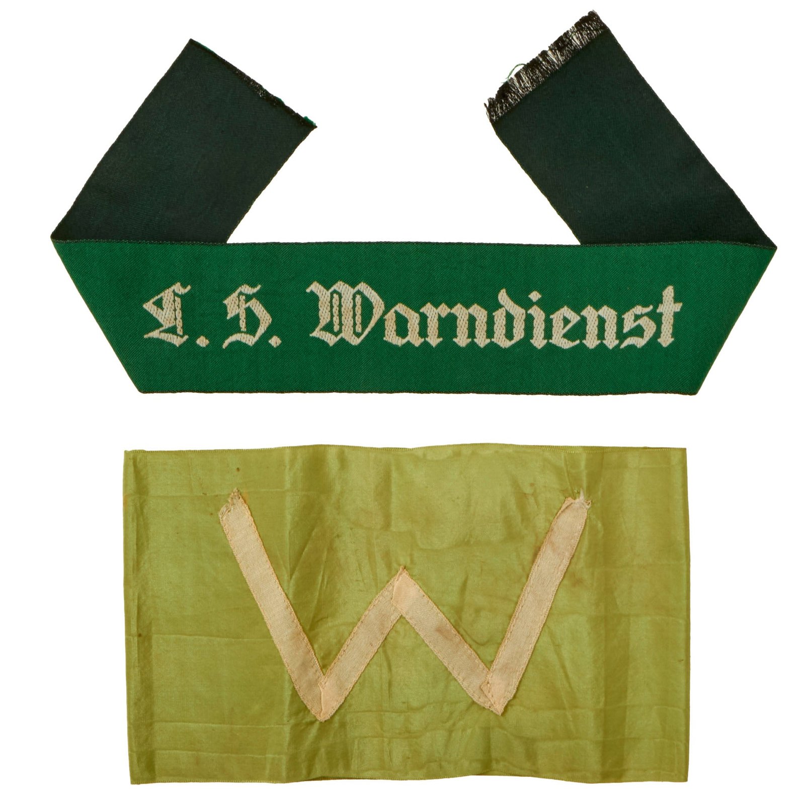 Buy Original German WWII Luftschutz Air Raid Protection Armband Set - Air Raid Warden and Warning Service Armbands | Original Firearms Antique For Sale