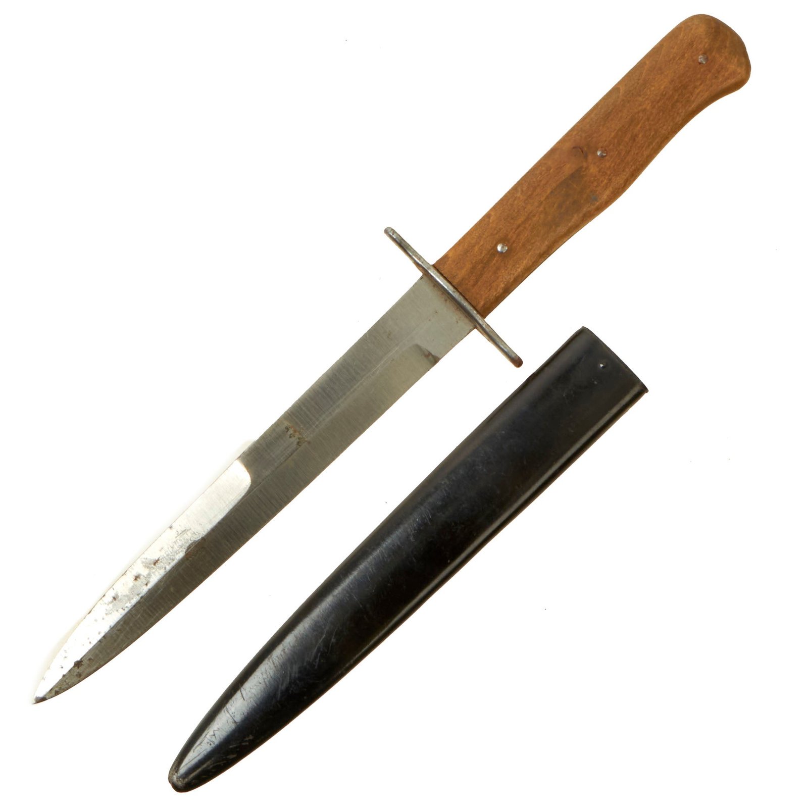 Buy Original German WWII Luftwaffe Fallschirmjäger Fighting Knife with Boot Scabbard - Weimar Eagle 6 Marked | Original Firearms Antique For Sale