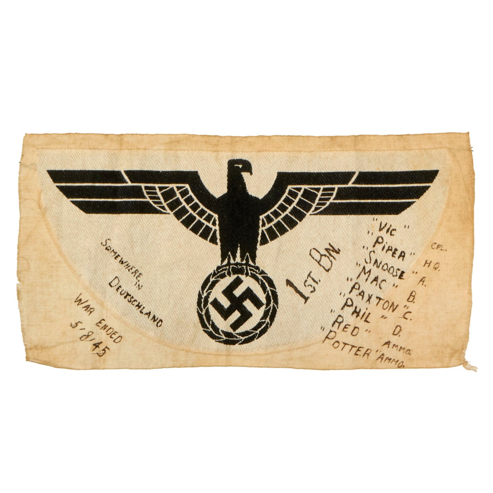 Buy Original German WWII U.S. Captured Army Heer Sports Shirt Eagle Insignia for M35 Sport Shirt with G.I. Signatures | Original Firearms Antique For Sale