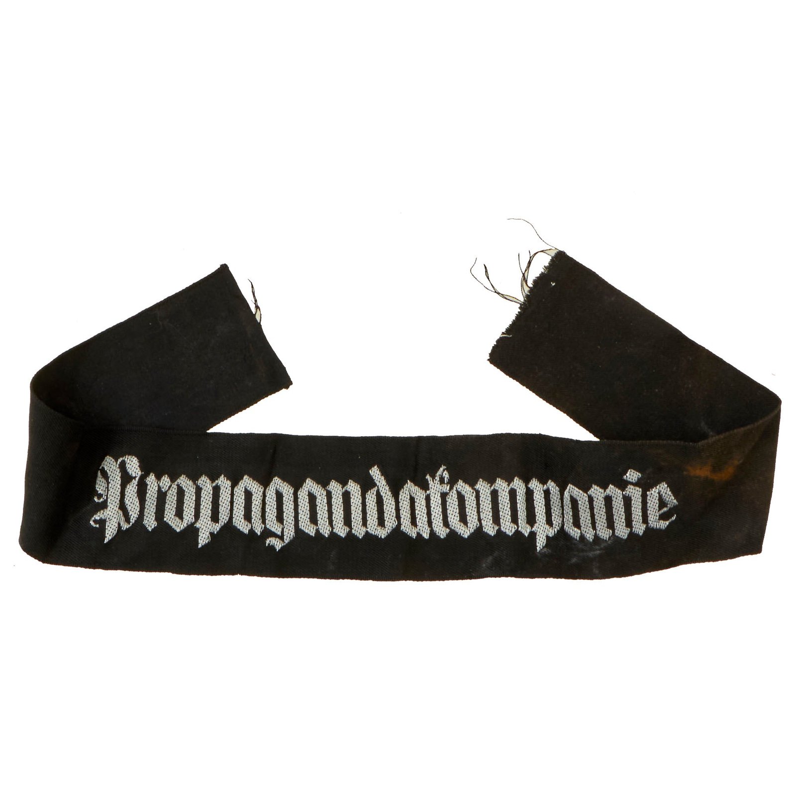 Buy Original Rare German WWII Silver Flatwire Embroidered Army Propaganda Company Cuff Title - Propagandakompanie | Original Firearms Antique For Sale