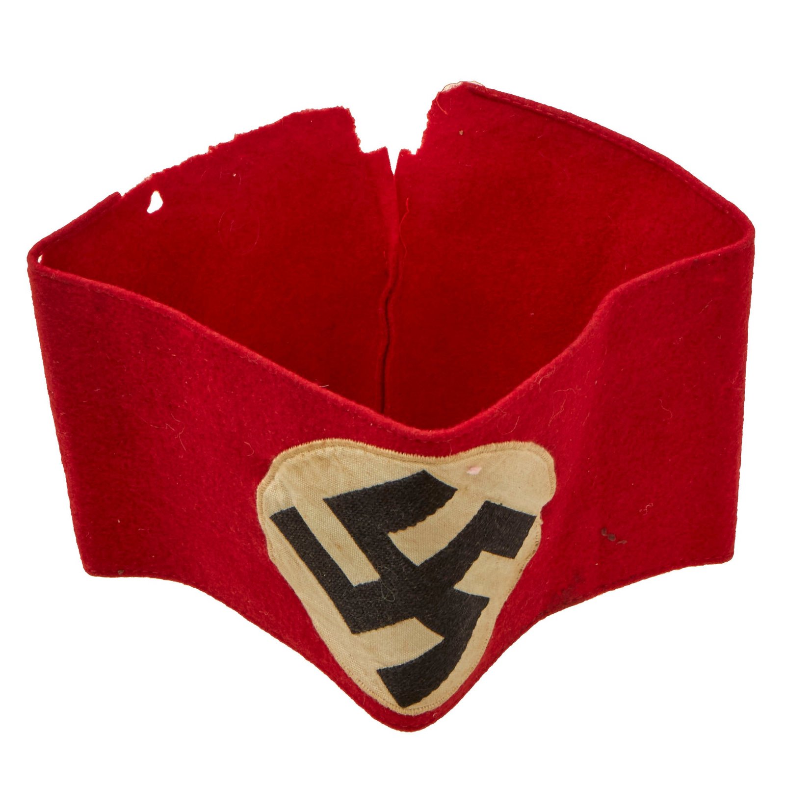 Buy Original German Early WWII NSDAP Multi-piece Wool Felt & Cotton Armband with Embroidered Insignia - Service Used | Original Firearms Antique For Sale