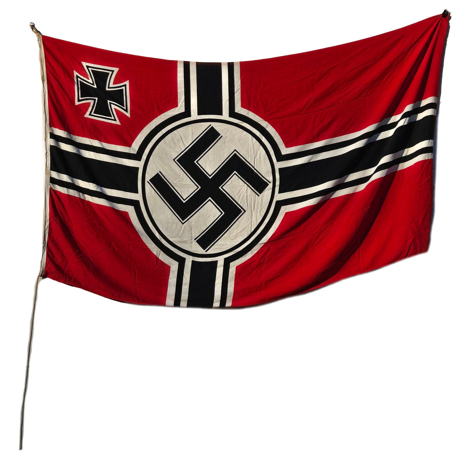 Buy Original German WWII Kriegsmarine Large 200cm x 335cm Naval Battle Flag by Fahnen Hoffmann K.-G. - Reichskriegsflagge | Original Firearms Antique For Sale