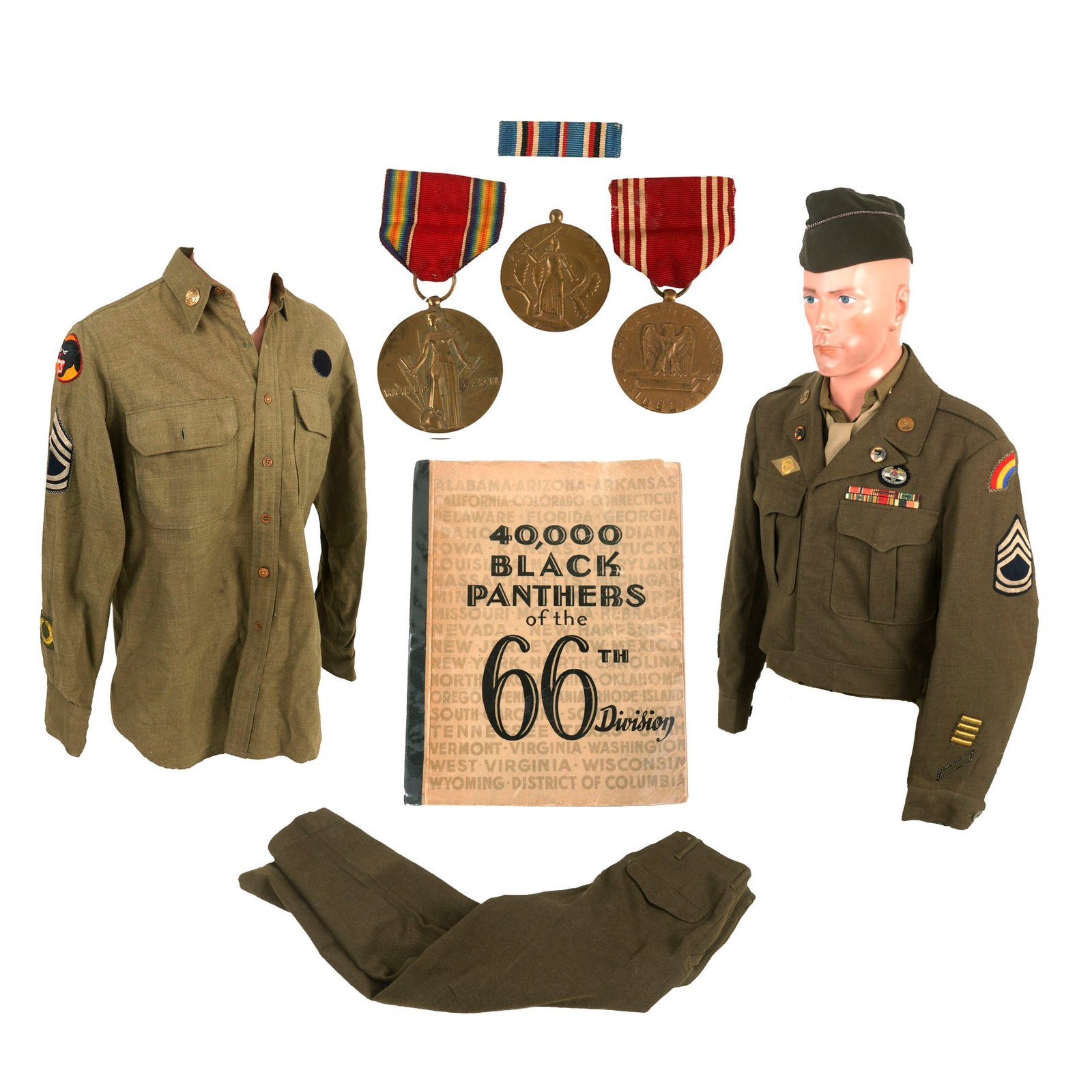 Buy Original U.S. WWII 66th Infantry Division Bronze Star Combat Medic Uniform Grouping with Medals & 66th Division History - Black Panthers | Original Firearms Antique For Sale