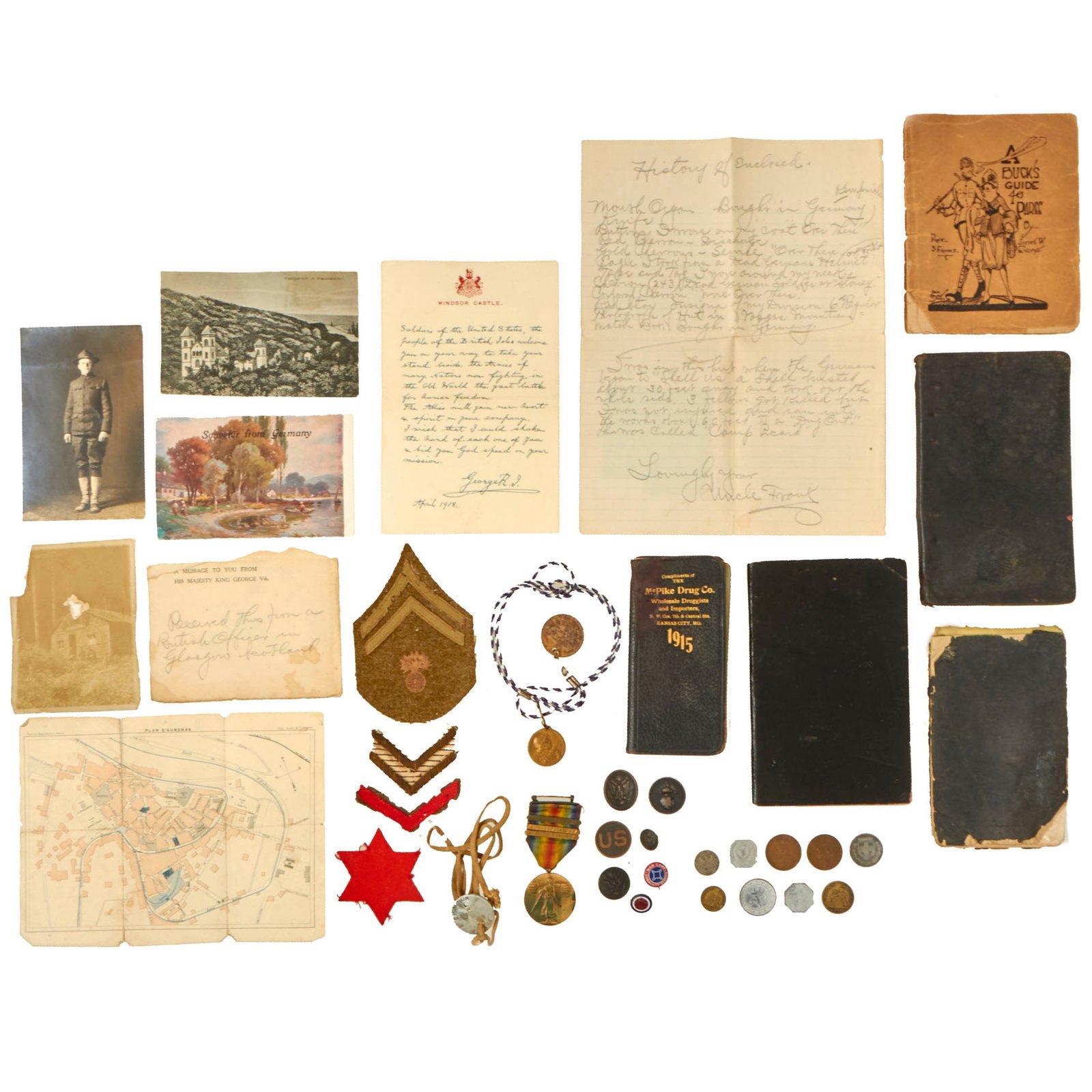 Buy Original U.S. WWI 6th Division Soldier’s Diary & Medal Grouping with Dog Tag & Ephemera - Francis S. Champion | Original Firearms Antique For Sale