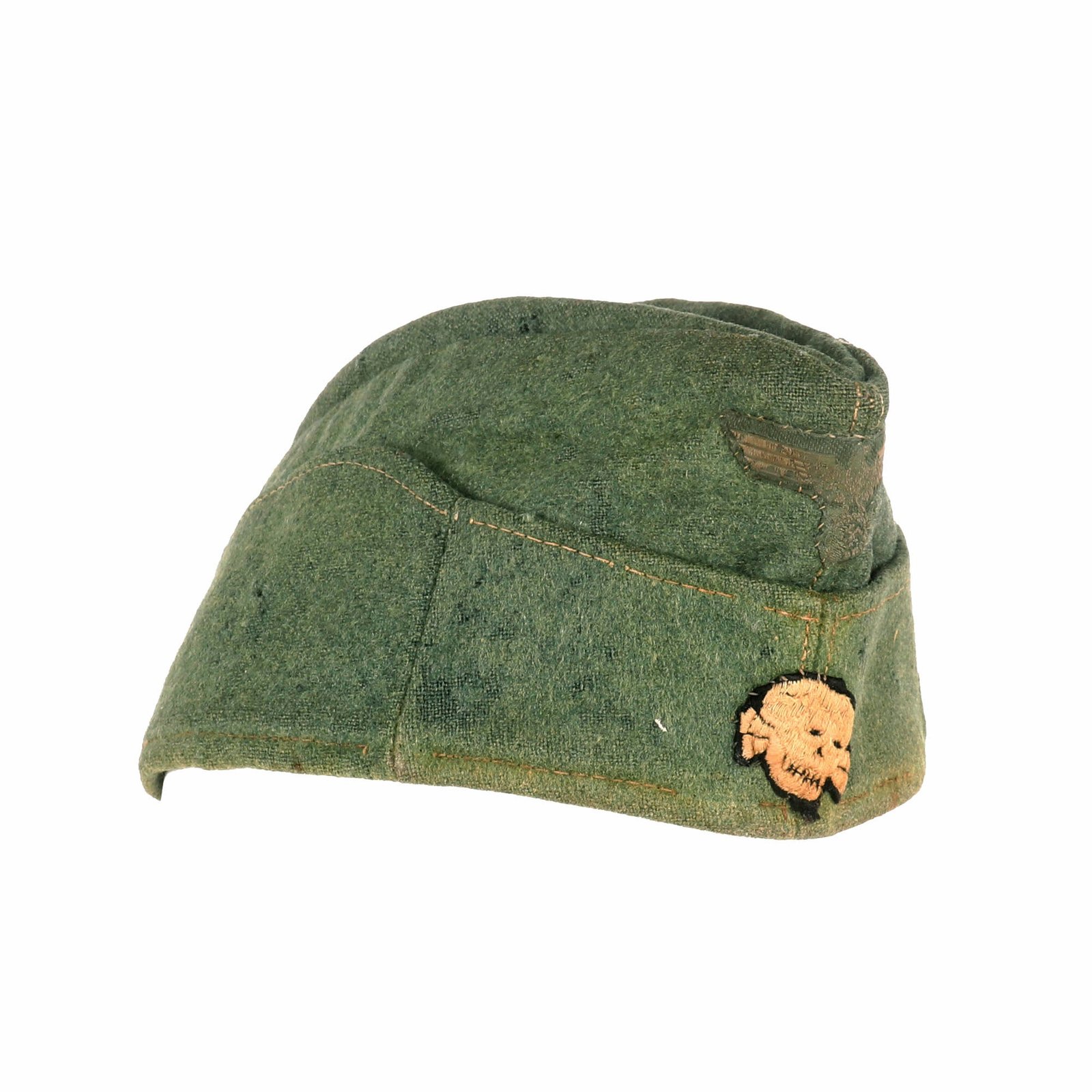 Buy Original German WWII Field Made Waffen SS EM/NCO Field Gray Wool M40 Overseas Side Cap with Insignia | Original Firearms Antique For Sale
