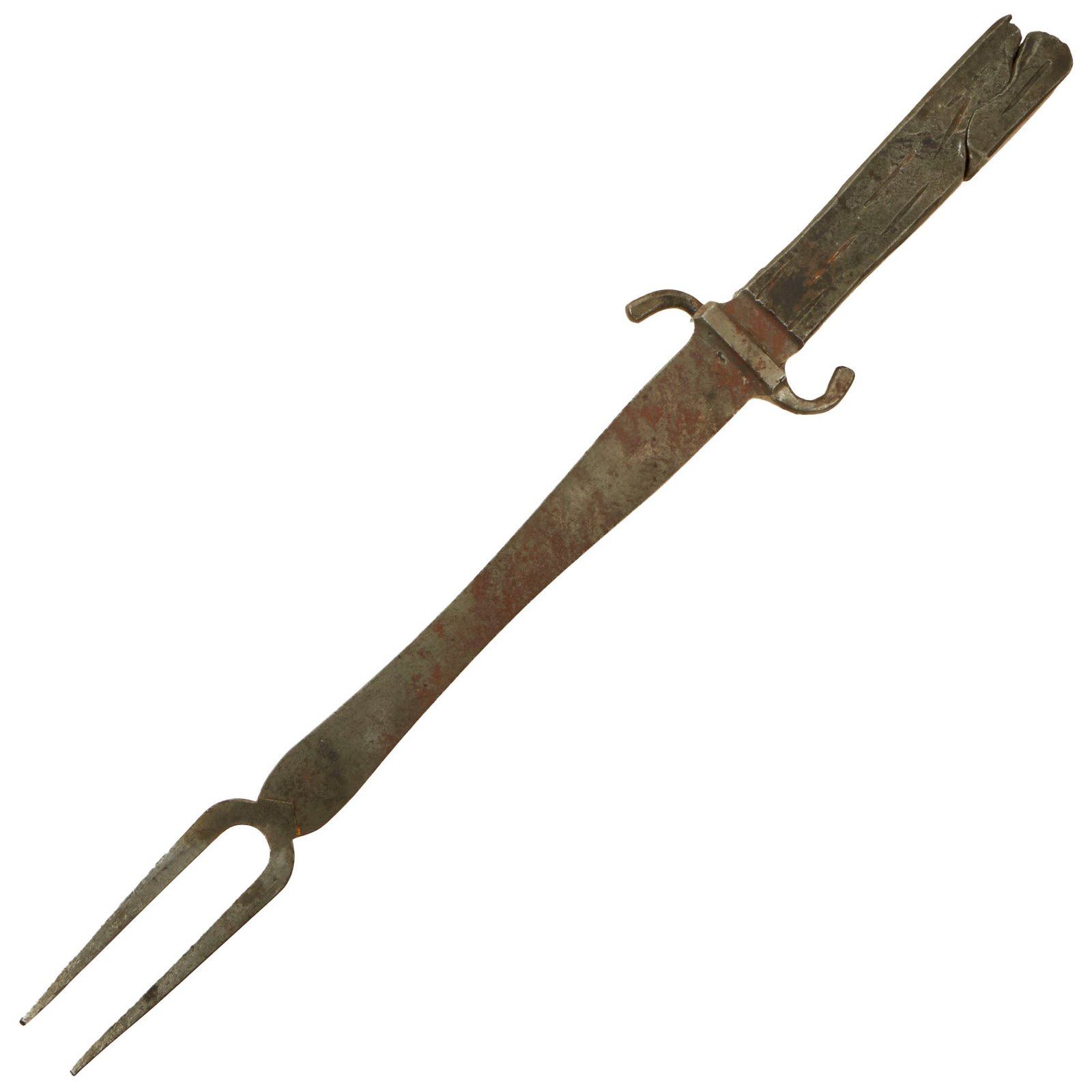 Buy Original French WWI Trench Art Meat Fork Made from Shell Explosion at Lille on January 11th, 1916 | Original Firearms Antique For Sale