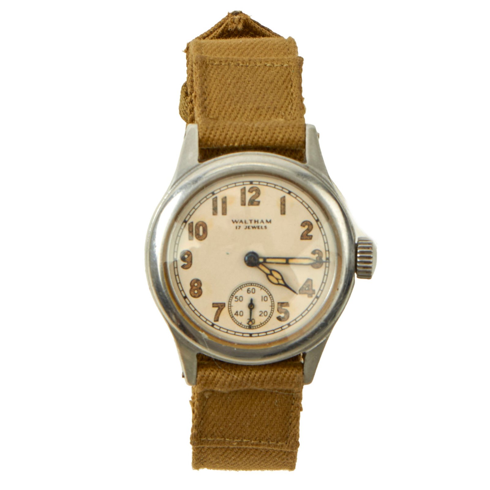 Buy Original U.S. WWII New Old Stock Army Ordnance Department OF (Waterproof Case) Officer’s 17-Jewel Wrist Watch by Waltham - Dated 1944 | Original Firearms Antique For Sale