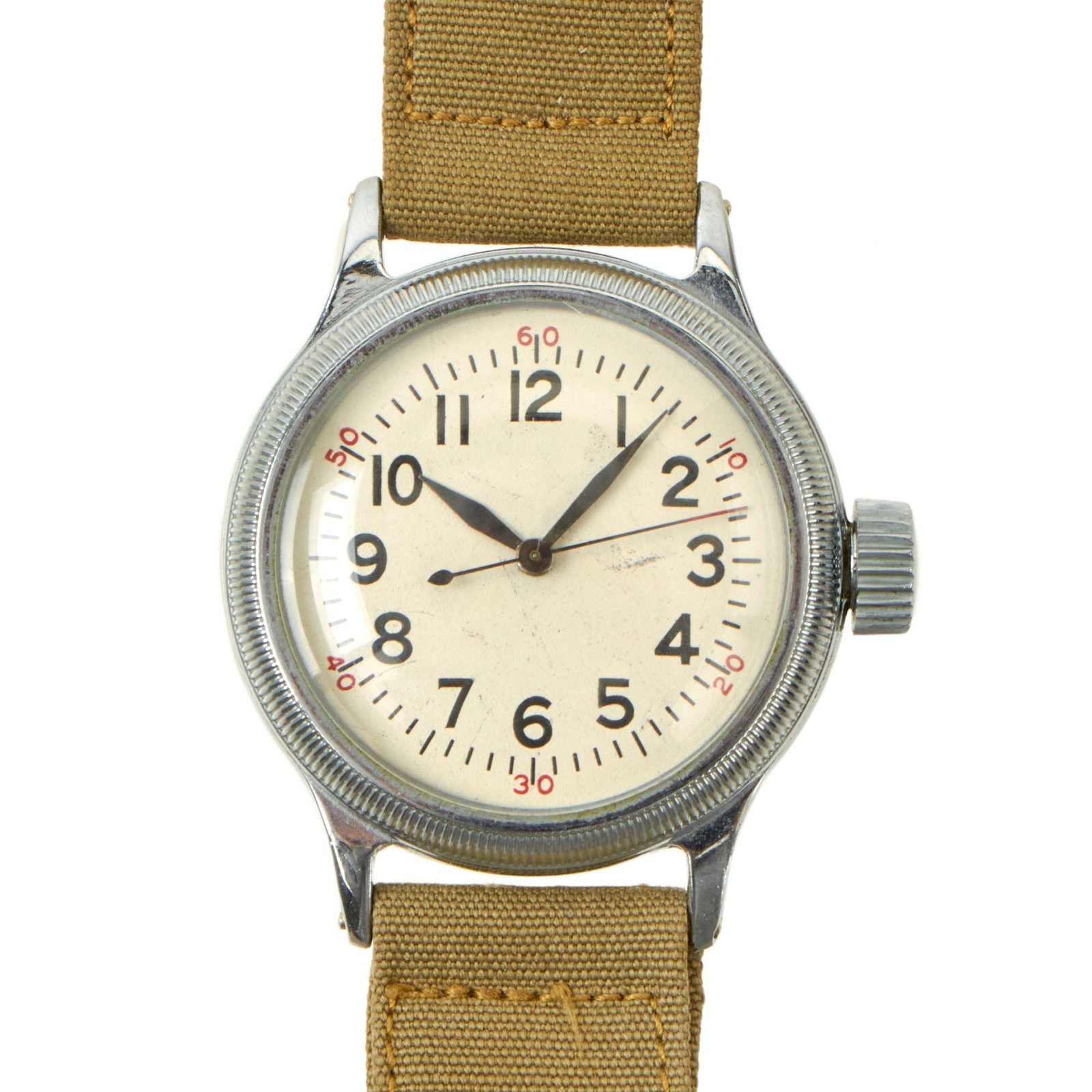 Buy Original U.S. WWII Early Type A-11 USAAF Unissued Wrist Watch by Elgin Dated 1942 - Excellent andFully Functional | Original Firearms Antique For Sale