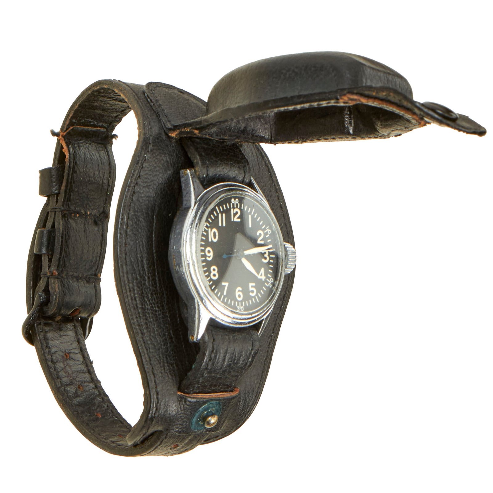 Buy Original U.S. WWII New Old Stock 1943 Type A-11 USAAF Wrist Watch by Elgin With Original Band - Navigation, Type A-11, Substitute Standard | Original Firearms Antique For Sale